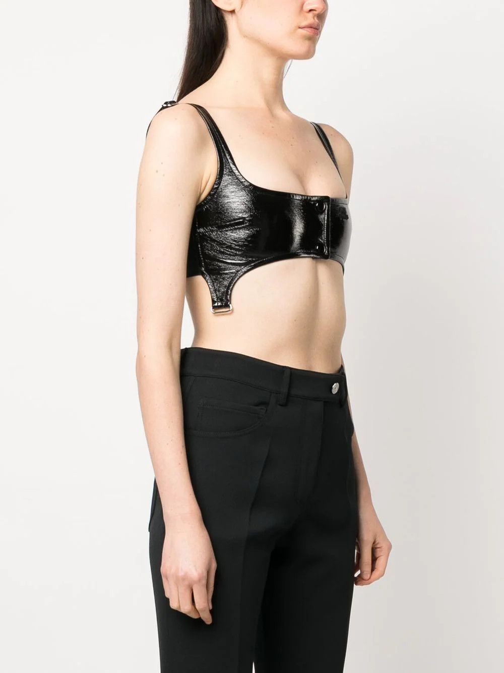 Courreges o1mle0824 Patent Garter Top in Black Size L / US 10 / IT 46 - 3 Thumbnail