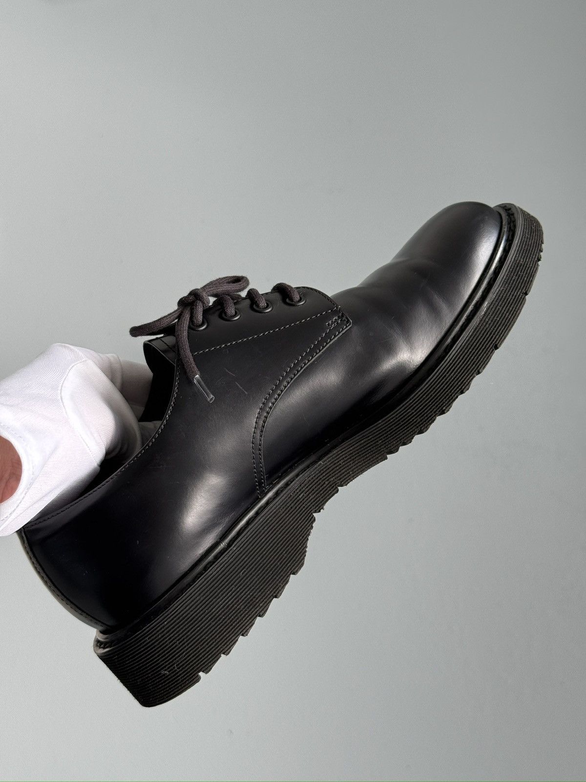 Prada Prada Leather Derby Shoes Black Classic Lace Up Italy Size US 10 / EU 43 - 10 Thumbnail