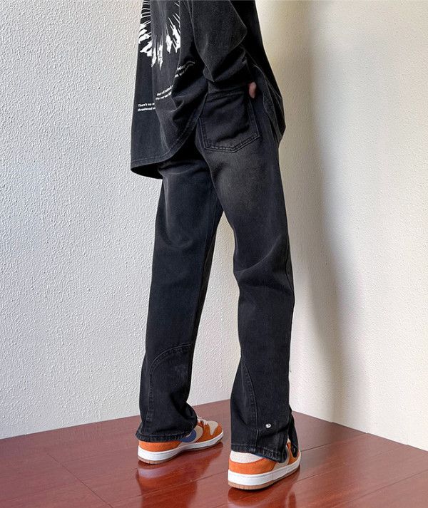 Japanese Brand Men's straight leg casual retro flared jeans with zipper Size US 32 / EU 48 - 4 Thumbnail
