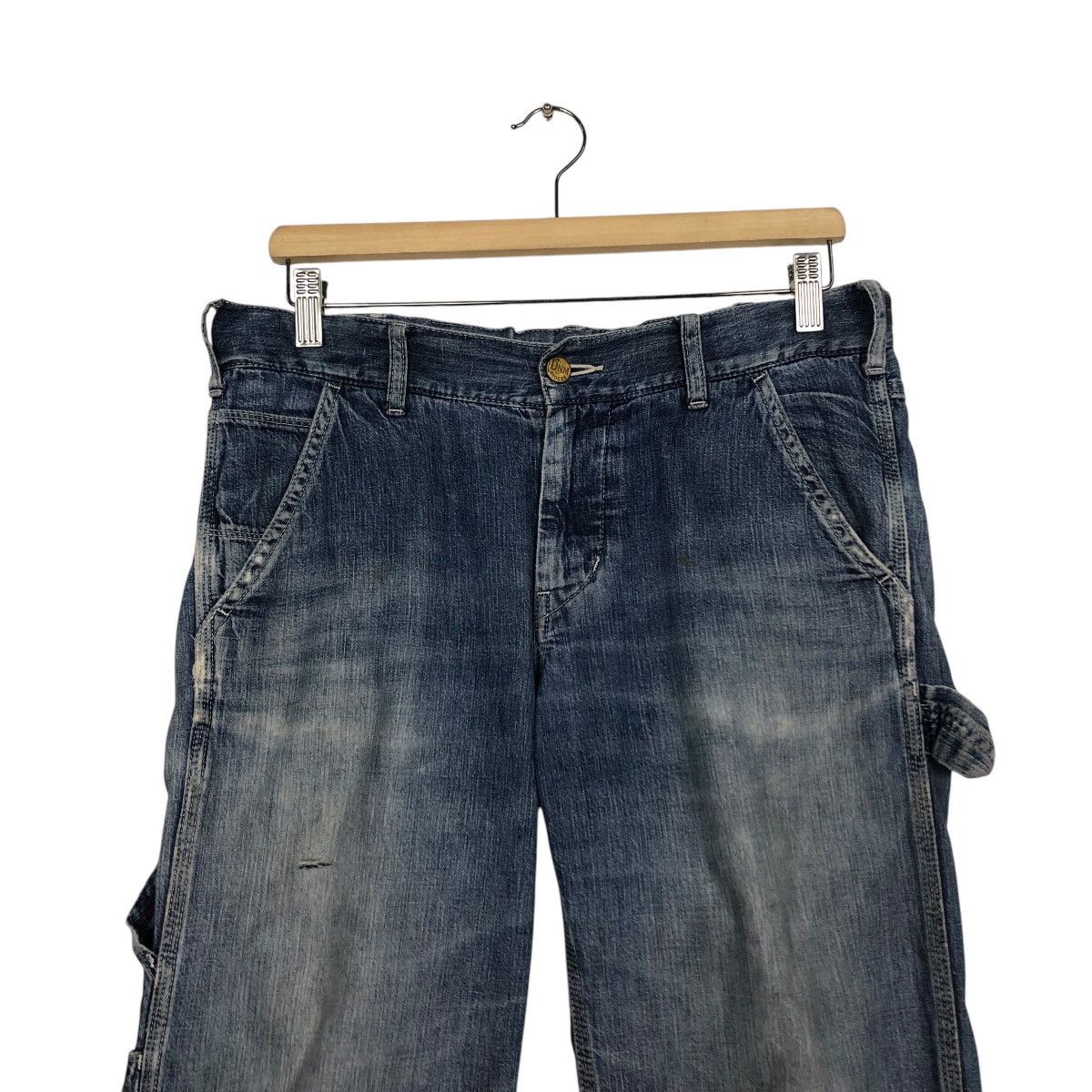 Japanese Brand × Vintage 📌Vintage Carpenter Denim Pants Worker Denim & Dungaree 92's Size US 32 / EU 48 - 4 Thumbnail