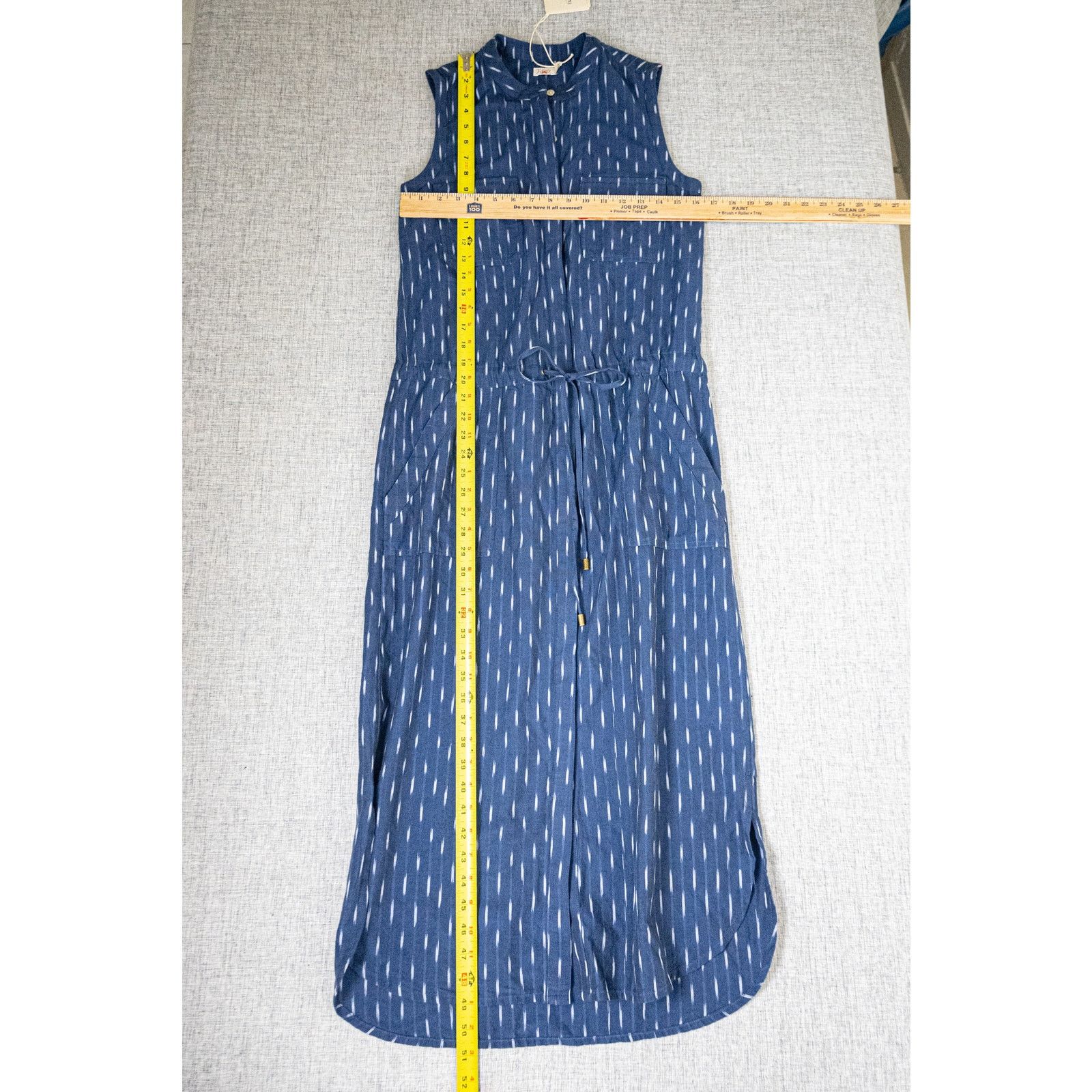 Faherty Faherty $198 Women's Saylor Dress in Midnight Ikat blue Size XS / US 0-2 / IT 36-38 - 12 Thumbnail
