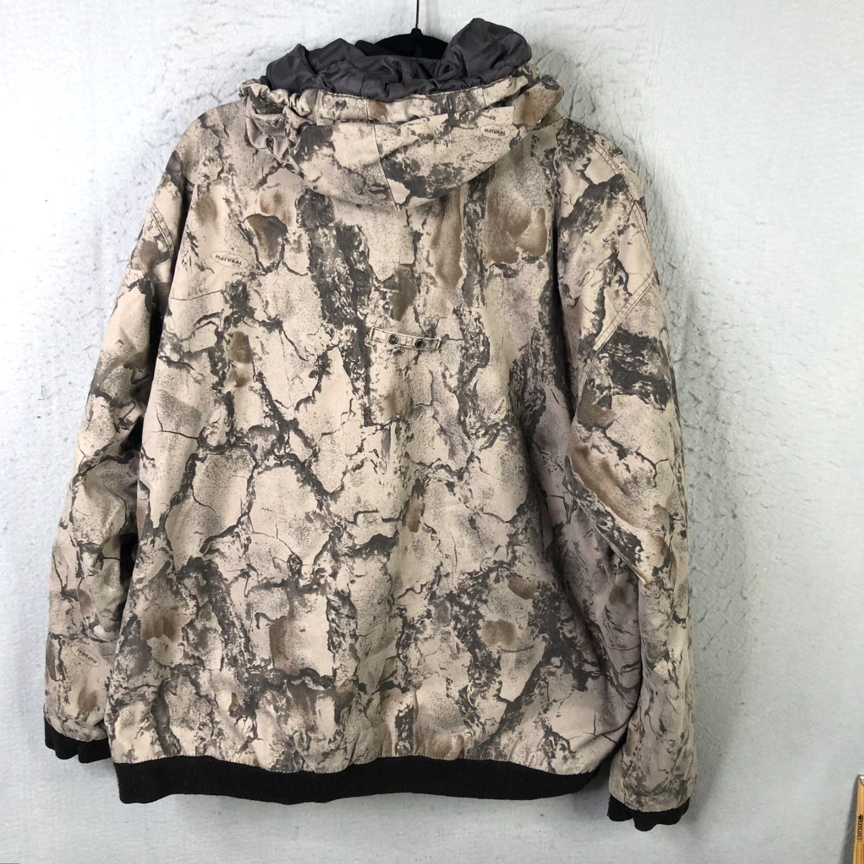 Vintage Wells Creek Jacket Mens XL Beige Camouflage Cotton Twill Hooded Zip Front Hunting Size US XL / EU 56 / 4 - 2 Thumbnail