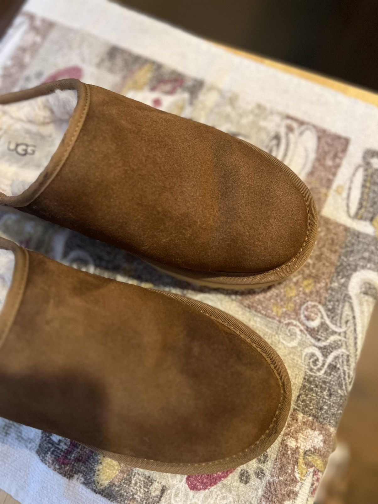 Ugg Authentic UGG Brown Suede slip on outdoor slippers. Size US 7 / EU 40 - 2 Thumbnail