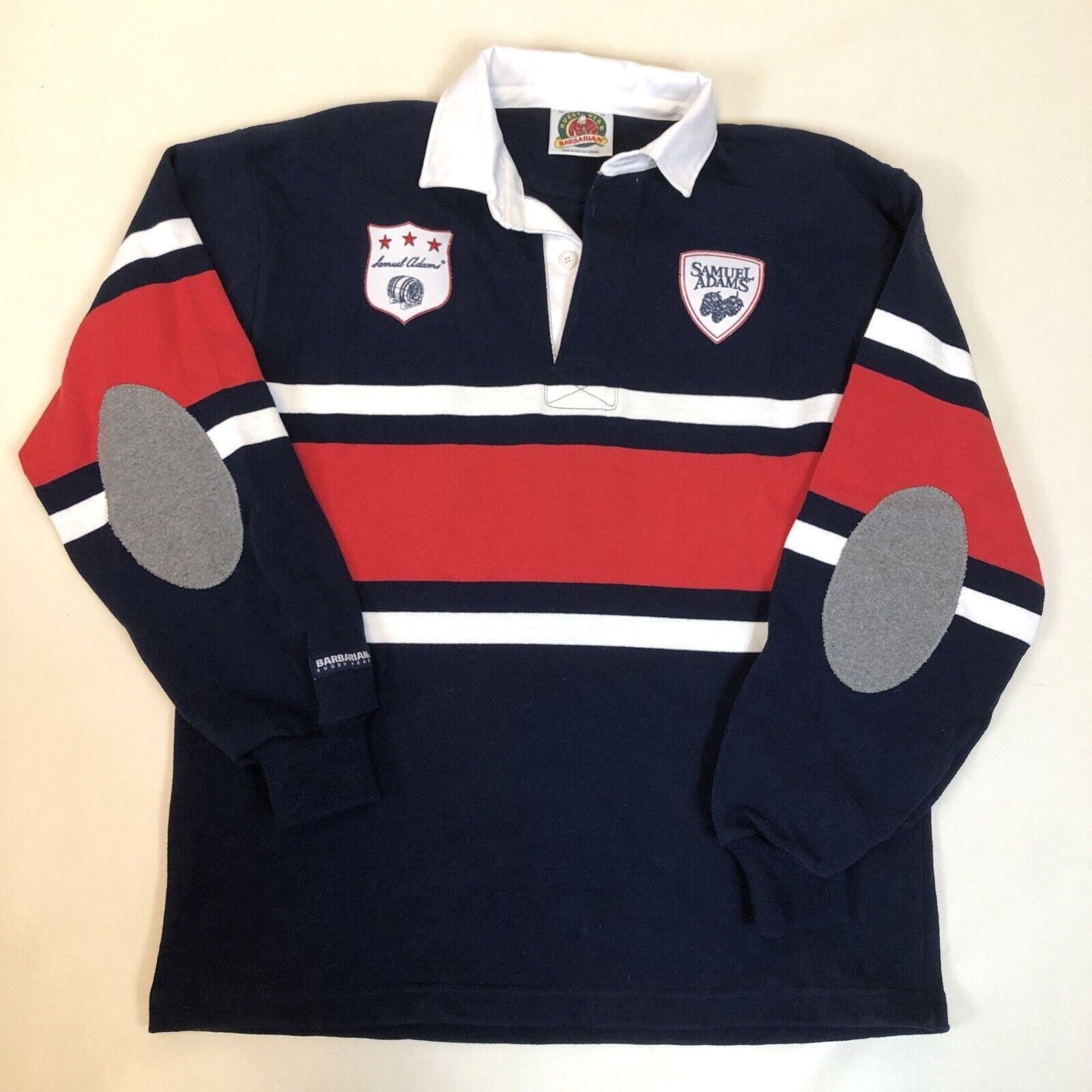 Streetwear Barbarian Sameul Sam Adams Brewery Long Sleeve Rugby Shirt M ...