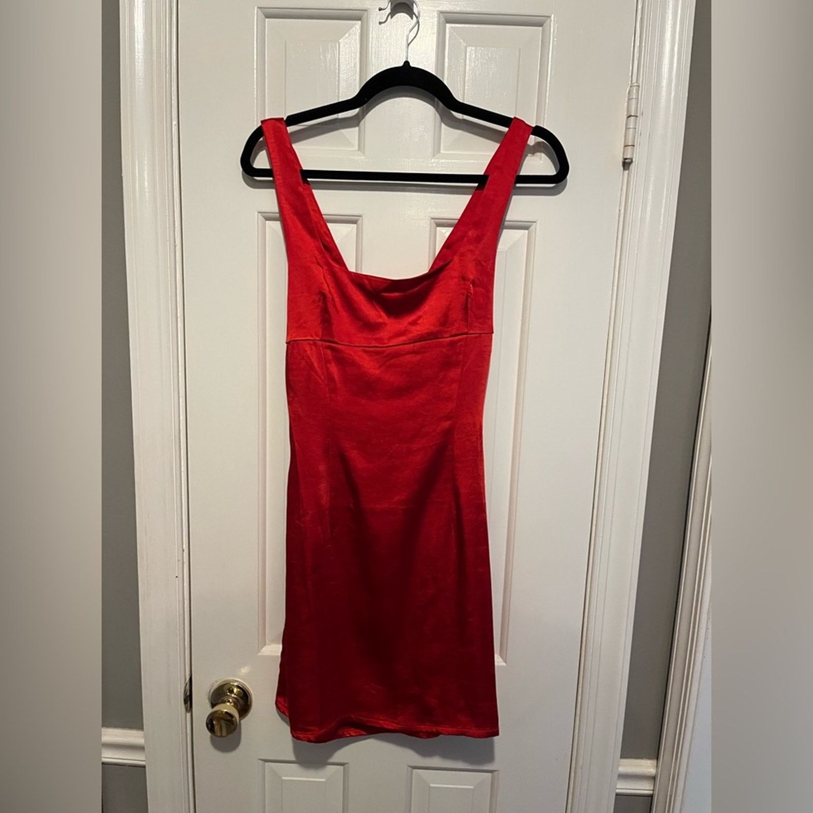 PRINCESS POLLY Princess Polly Cobie Mini Red Satin Dress Size 8 Size M / US 6-8 / IT 42-44 - 1 Thumbnail