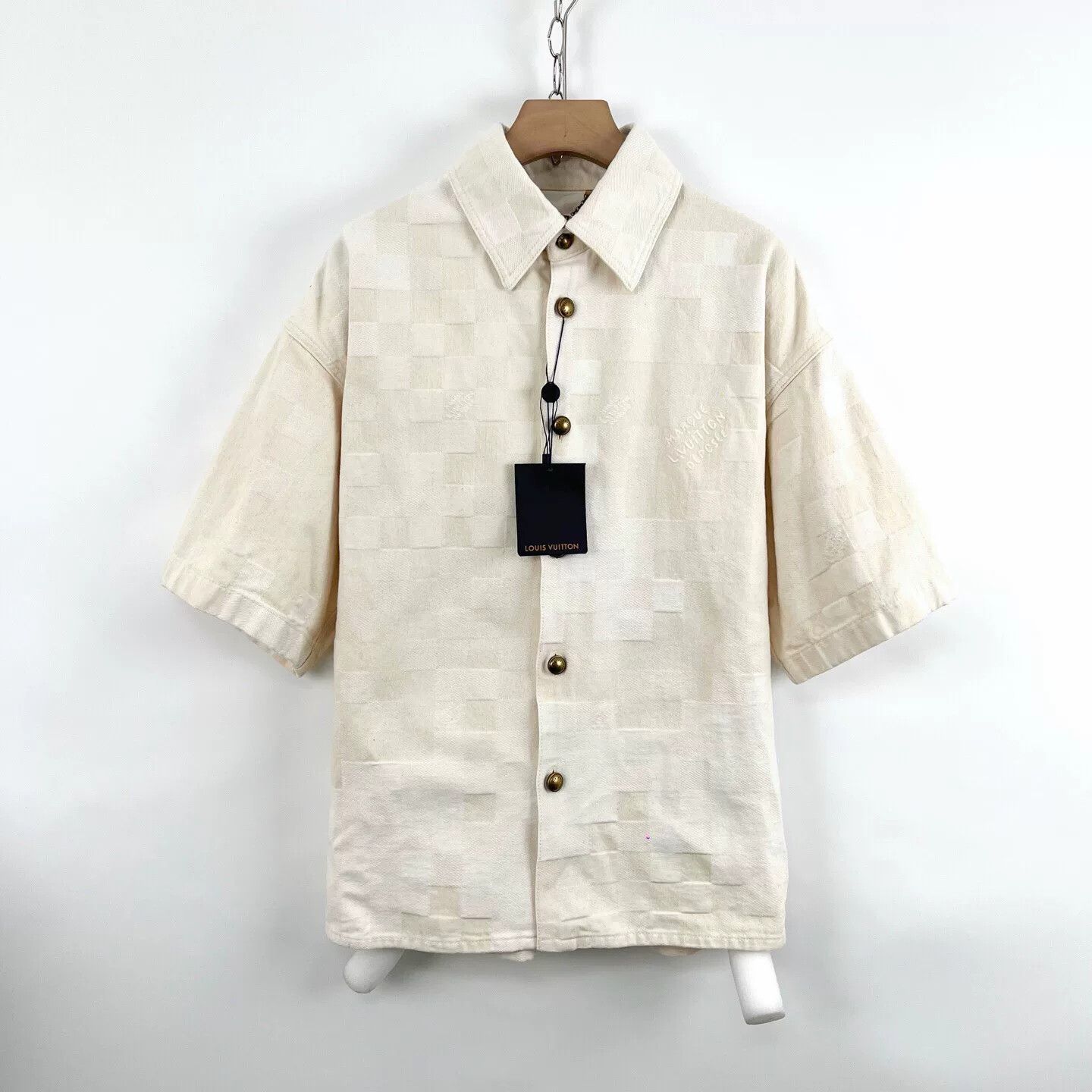 Louis Vuitton Louis Vuitton LV Logo Checkered Short-Sleeve Shirt Size US S / EU 44-46 / 1 - 1 Thumbnail