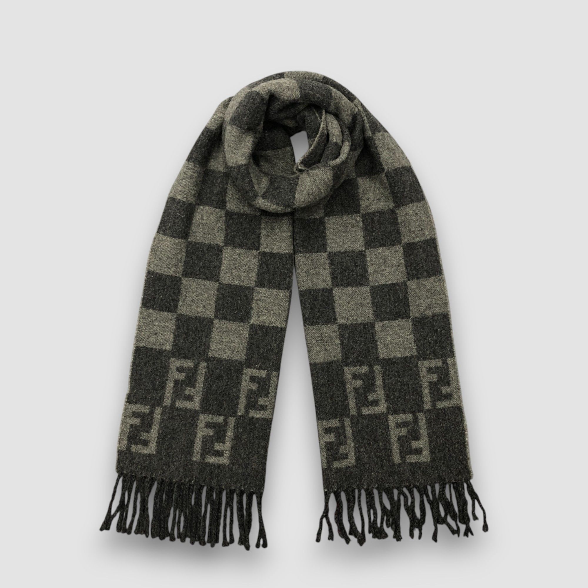 Fendi Vintage Fendi Scarf Muffler Wool FF Monogram Scarves Size ONE SIZE - 1 Thumbnail