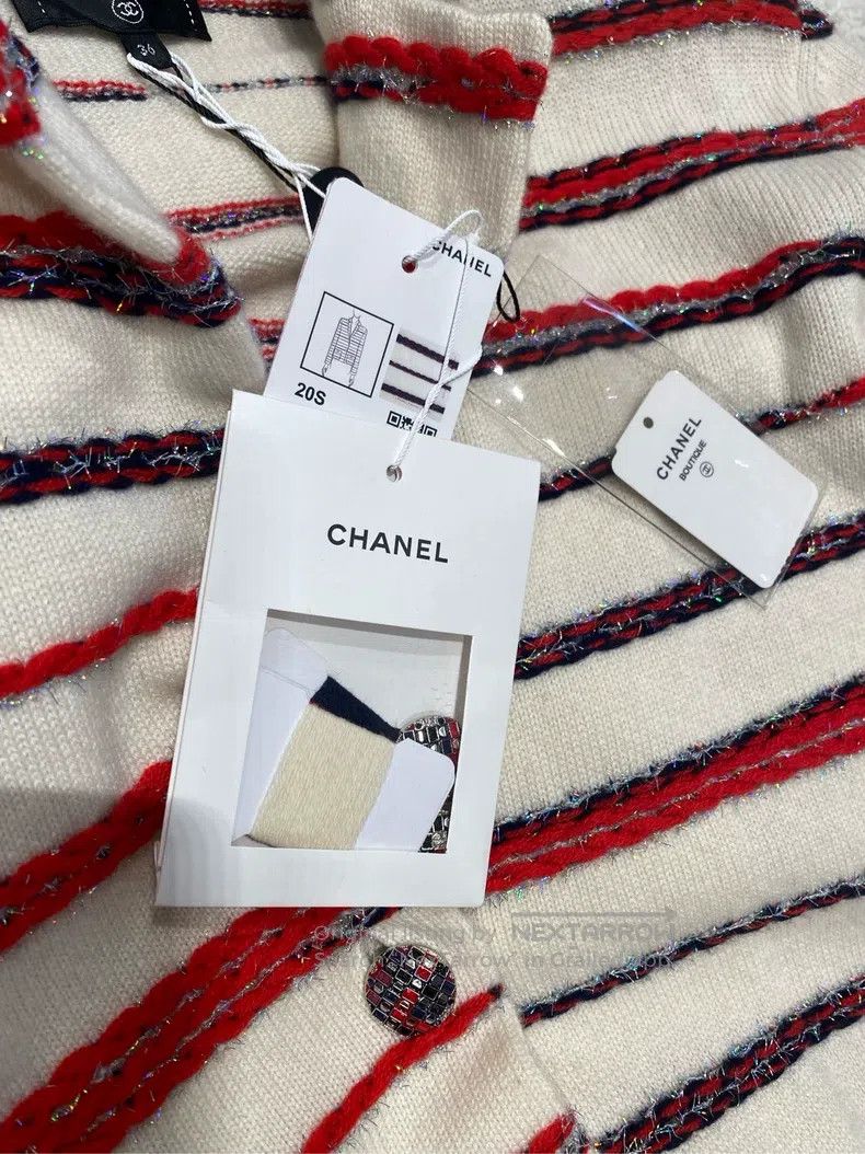 Chanel Chanel 20-year-old roof series white and red striped jacke Size XS / US 0-2 / IT 36-38 - 5 Thumbnail