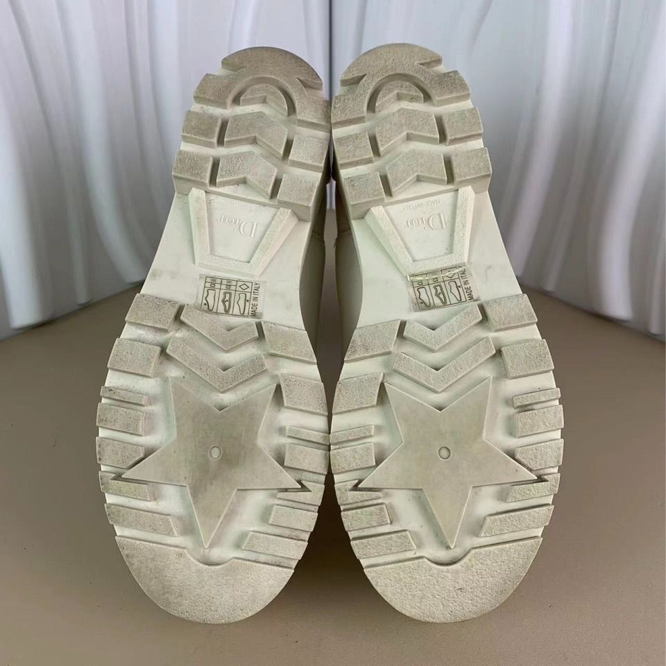 Dior Christian Dior White Leather Chelsea Boots With Chunky Sole Size US 7 / IT 37 - 4 Thumbnail
