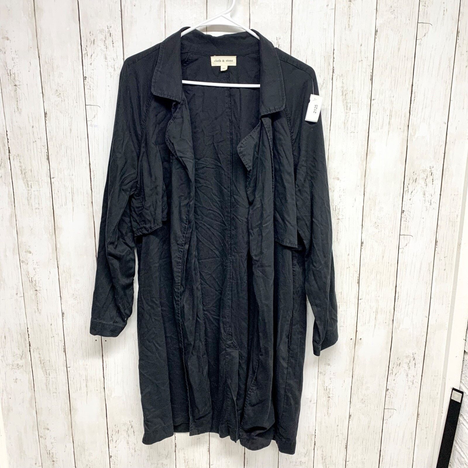 Other Cloth & Stone Jacket Medium Collared Split Back Trench Black Size M / US 6-8 / IT 42-44 - 1 Thumbnail