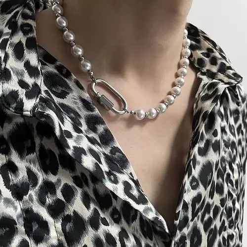 A$AP Rocky × Jewelry × Vintage Carabiner Pearl Stitch Necklace Size ONE SIZE - 1 Thumbnail