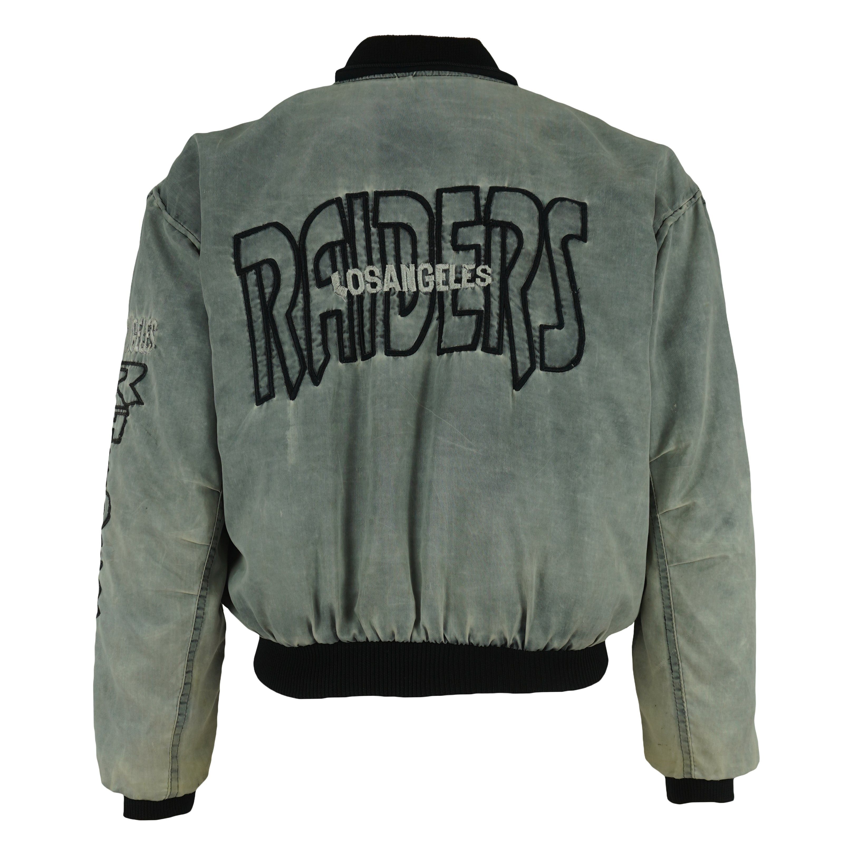 NFL Los Angeles Raiders Distressed Bomber Jacket 1990s Size US XS / EU 42 / 0 - 1 Thumbnail