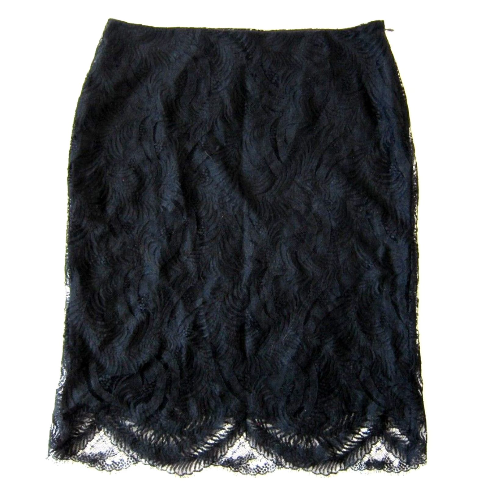 Club Monaco Club Monaco Black Floral Lace Straight Pencil Skirt Women 10 Size 32" / US 10 / IT 46 - 8 Thumbnail