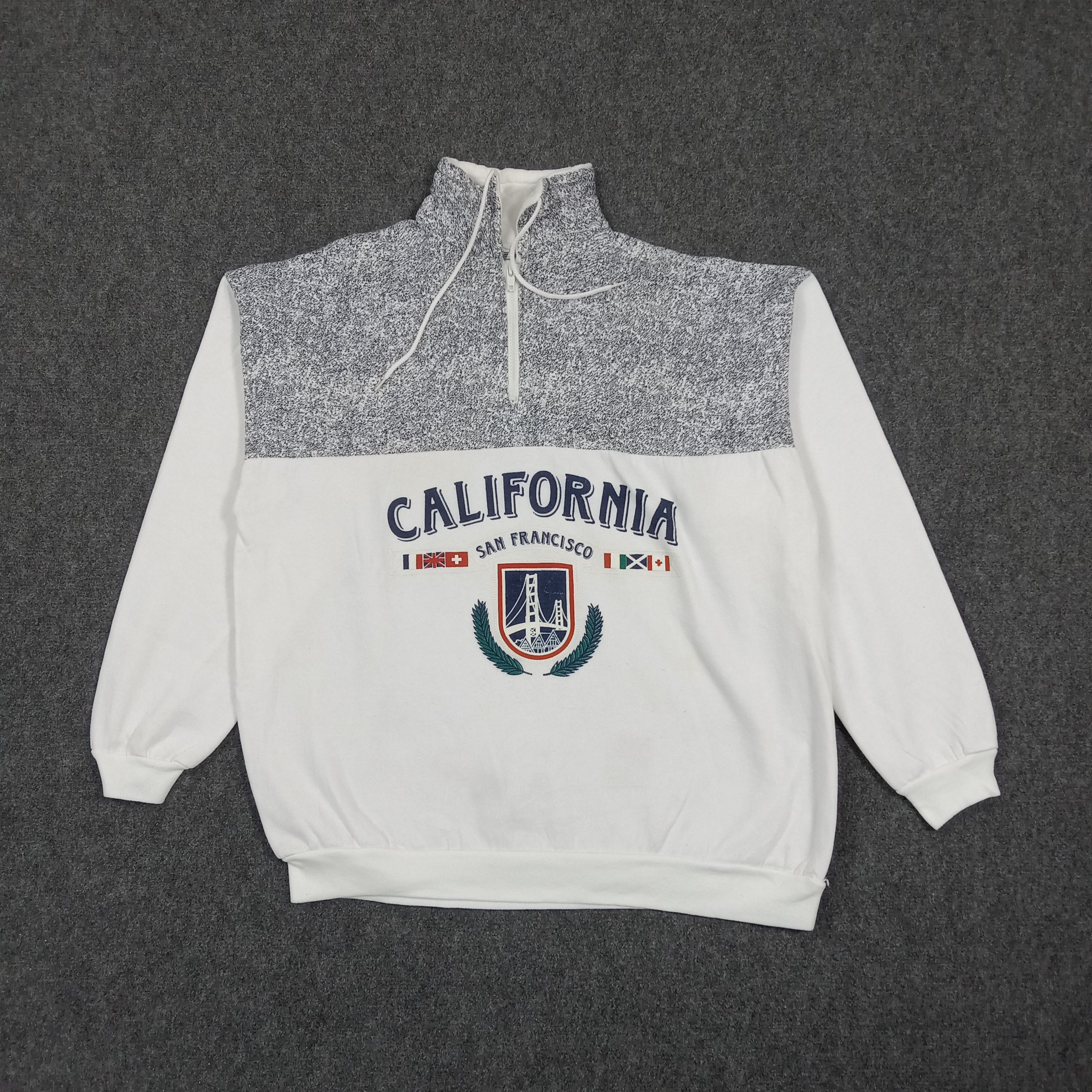 Vintage 90's California San Francisco Half Zip Sweatshirt C290N27 Size US L / EU 52-54 / 3 - 1 Thumbnail