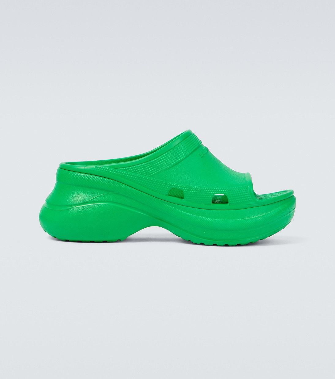 image of Balenciaga Pool Crocs Rubber Slide Sandals In Green, Women's (Size 5)