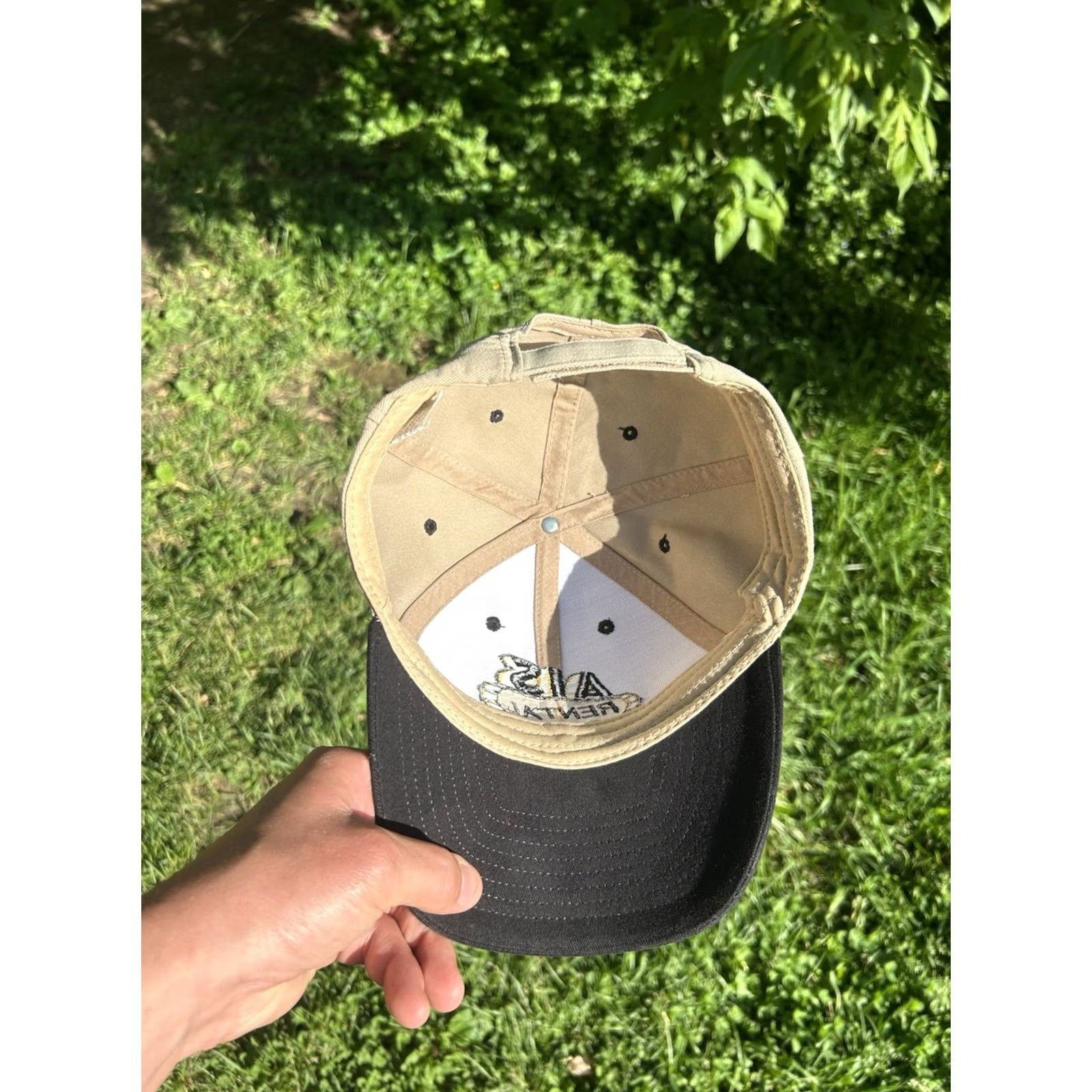 Vintage VINTAGE Unbranded Beige Baseball Cap Hat Strapback AIS construction rental Michigan tractor farm Adjustable Men Size ONE SIZE - 5 Thumbnail