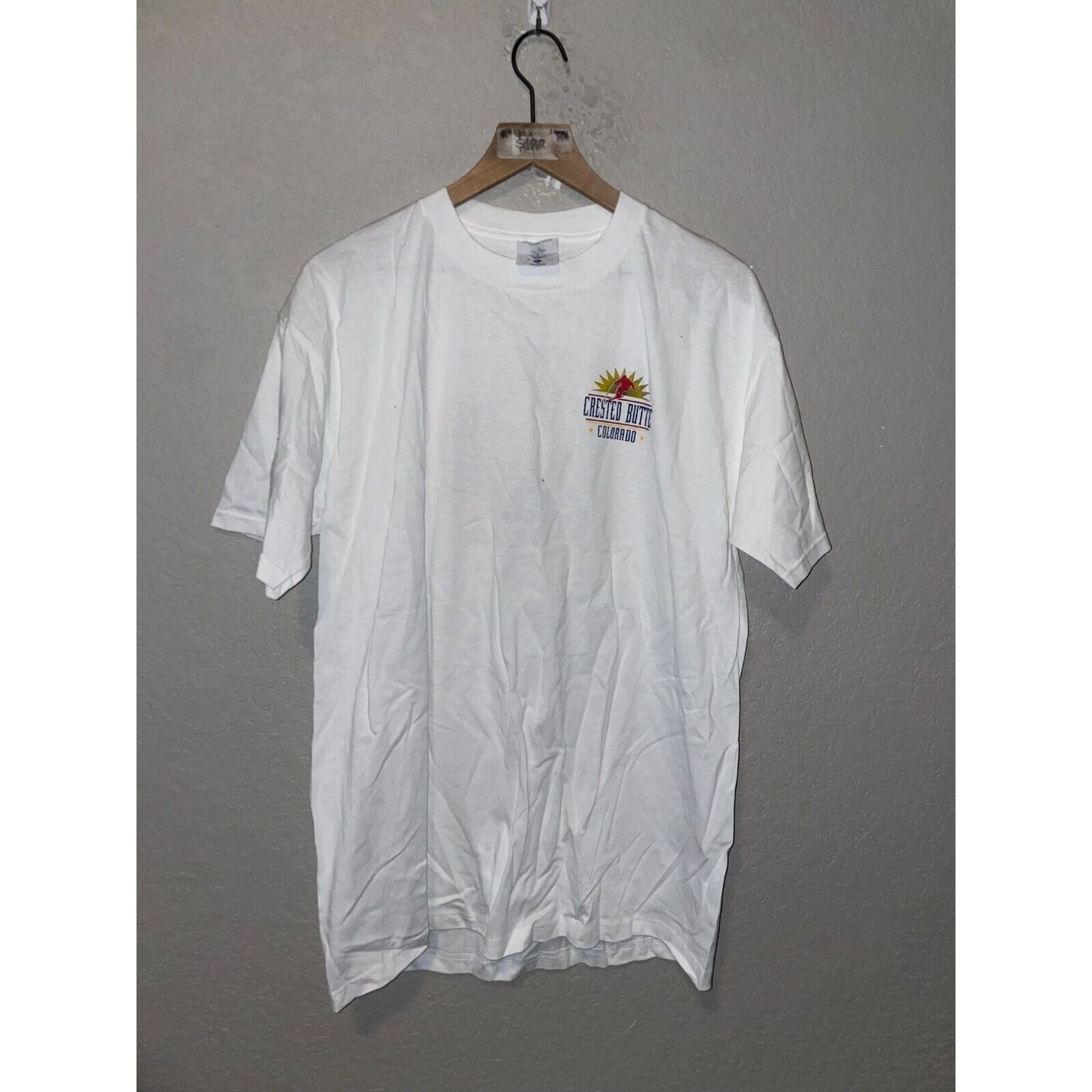 Jerzees 90s Crested Butte Colorado Experience Skiing White Shirt Size US L / EU 52-54 / 3 - 2 Thumbnail