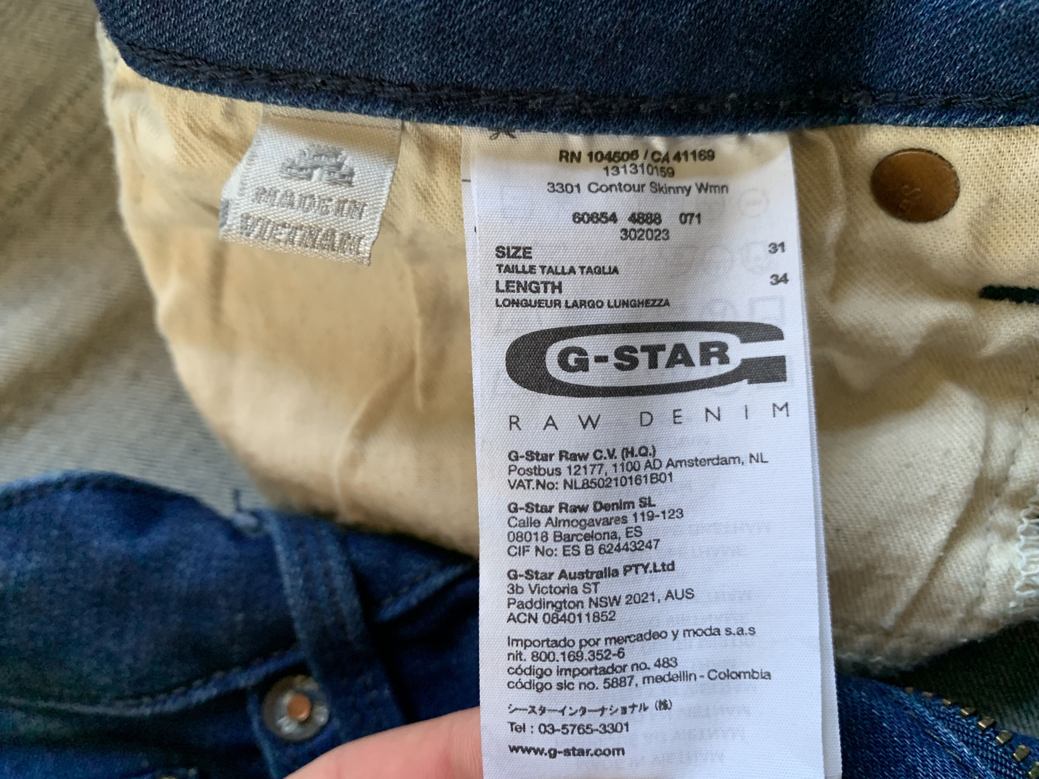 Denime × G-Star G-Star Raw 3301 Contour Skinny Jeans Size 31" - 9 Thumbnail