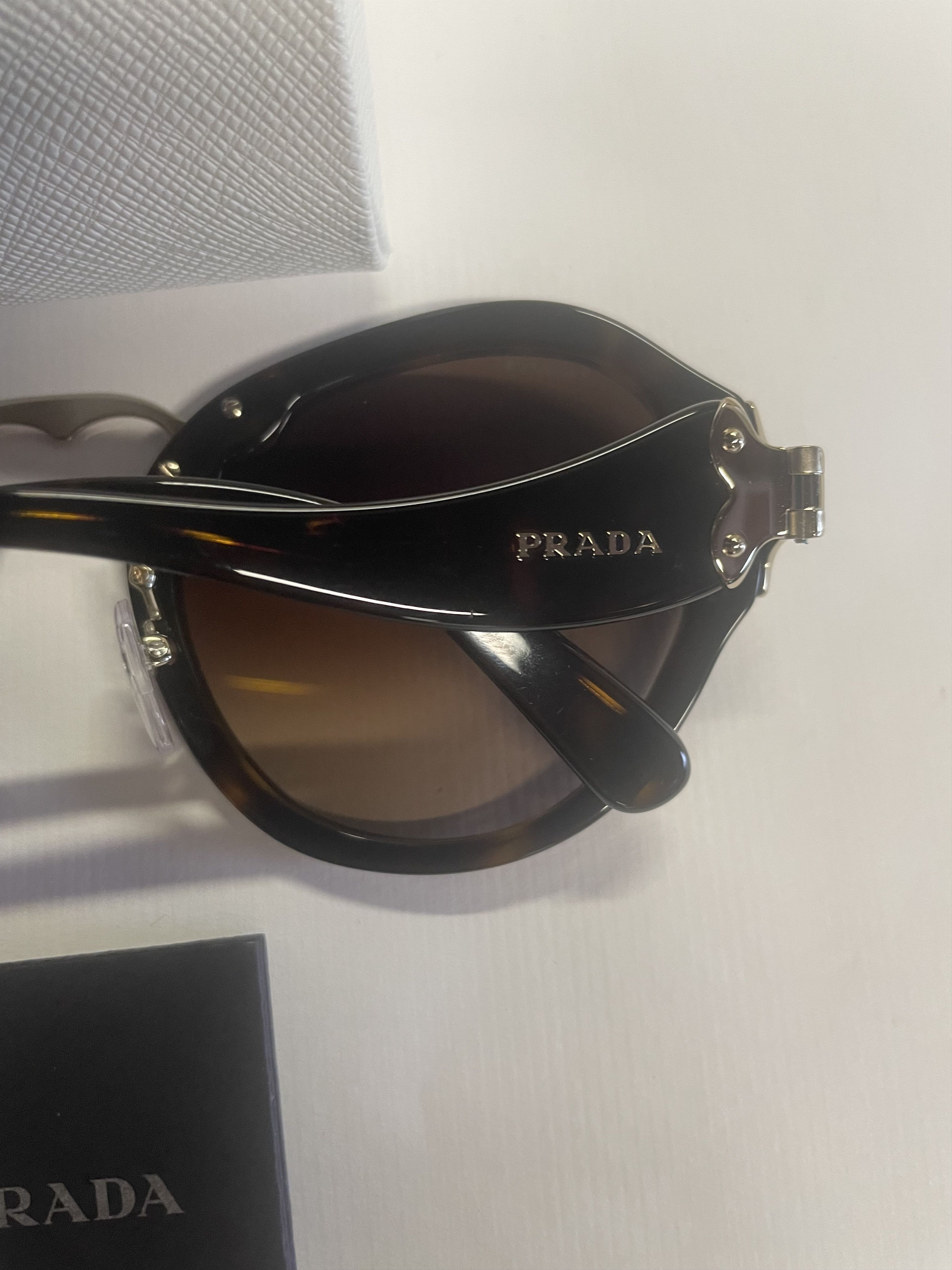 Prada PRADA WANDERER PR09TS 2AU-6S1 Brown Tortoise Gold Sunglasses Size ONE SIZE - 6 Thumbnail