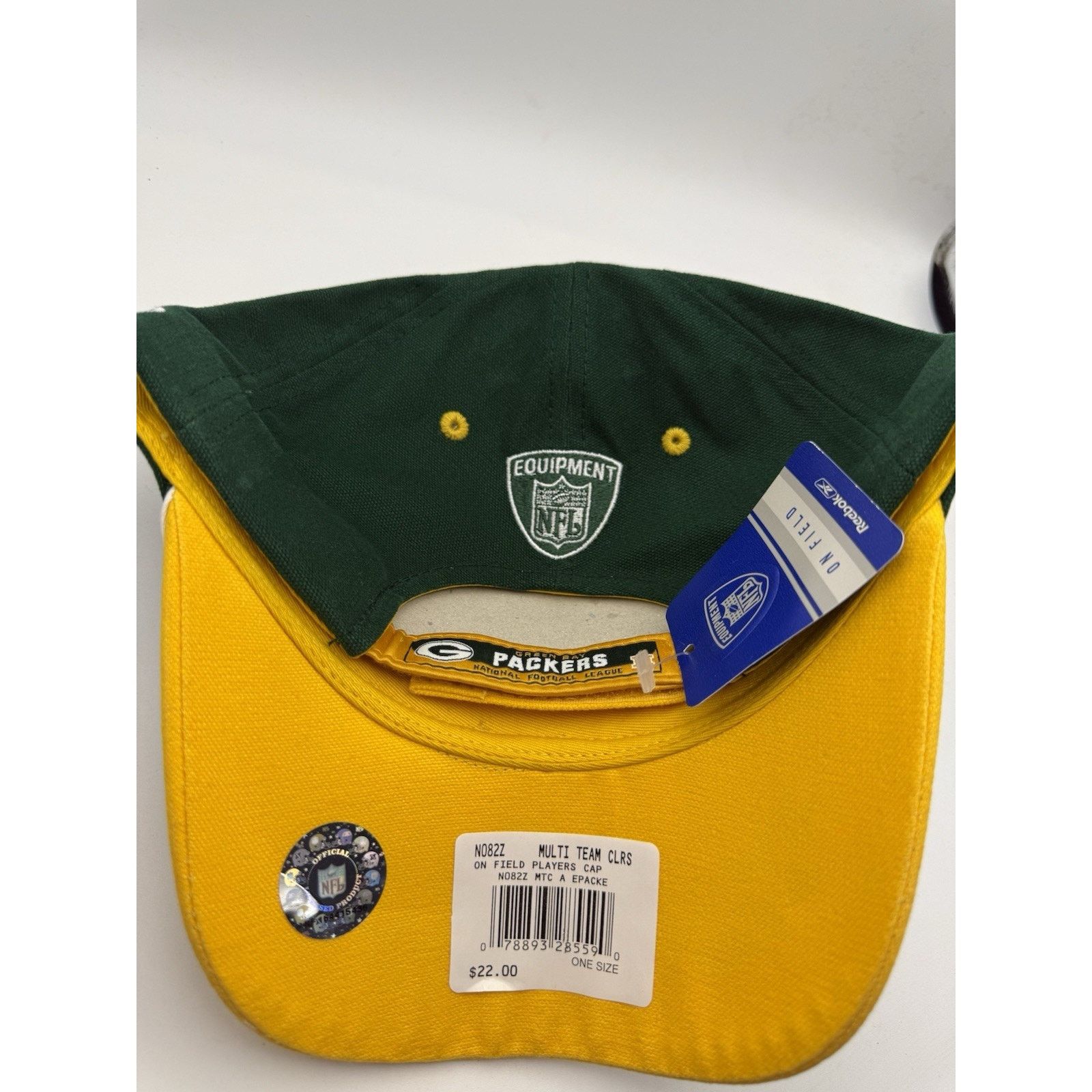 NFL PACKERS Kabeer Gbaja-Biamila signed On Field Reebok Hat NWT Size ONE SIZE - 4 Thumbnail