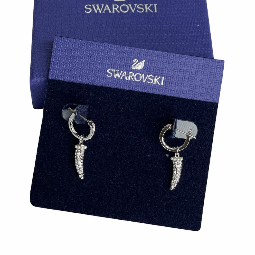Swarovski Polar Bestiary Pave Crystal Huggie Drop Earrings