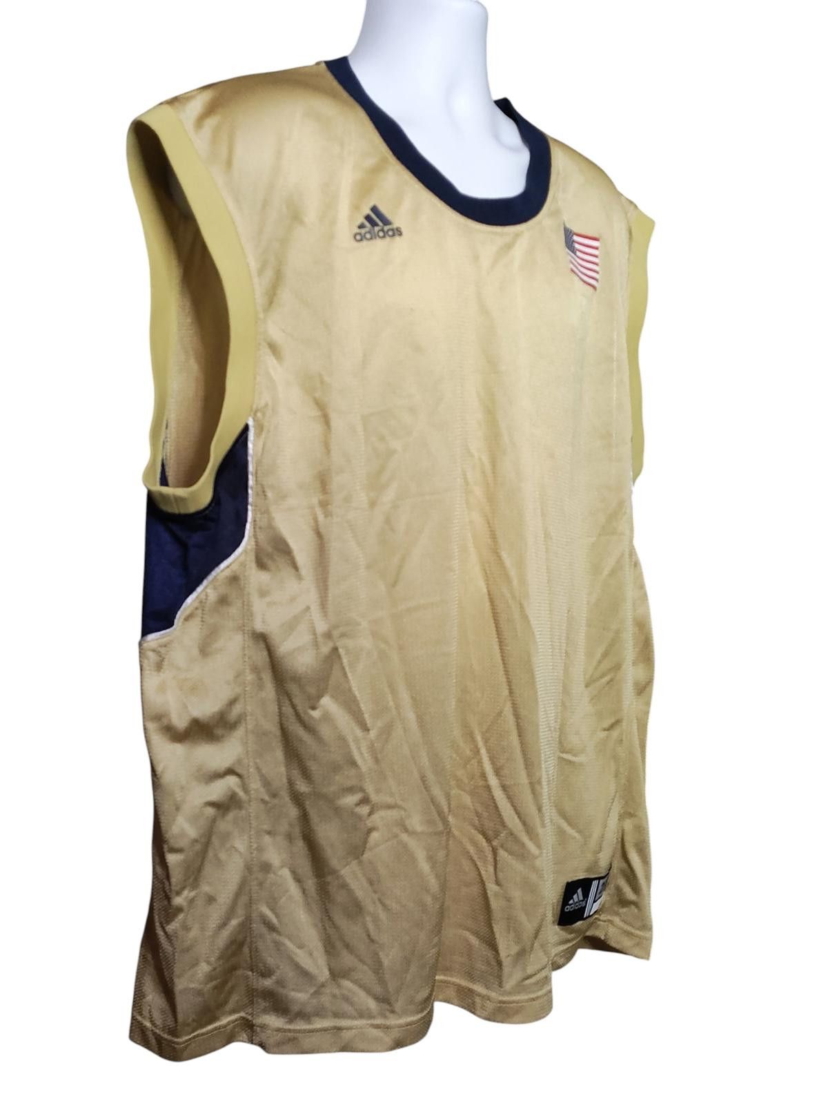 Adidas Adidas Men's Gold Basketball Jersey with USA Flag Patch Size Size ONE SIZE - 4 Thumbnail