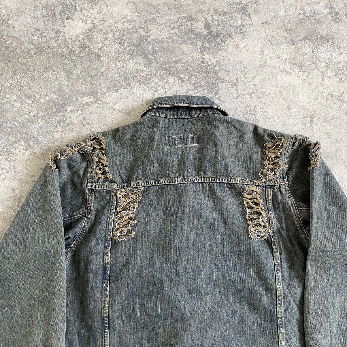 Quicksilver Vintage Quicksilver Distressed Mud Washed Denim Jacket Size US M / EU 48-50 / 2 - 14 Thumbnail