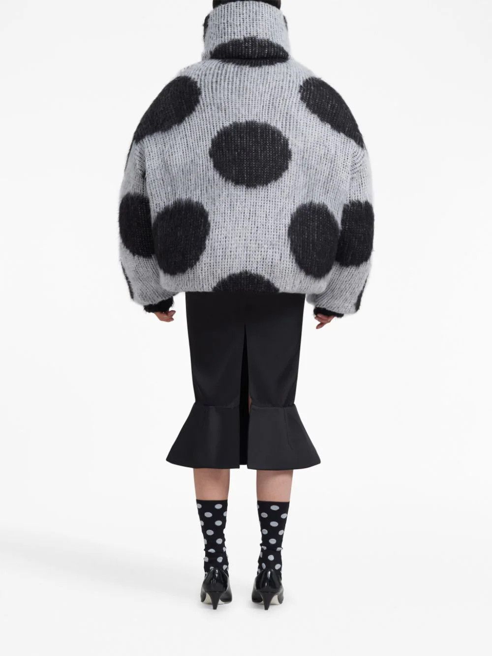 Marni o1w1db10824 Polka Dots Puffer Jacket in Grey Black Size L / US 10 / IT 46 - 4 Thumbnail