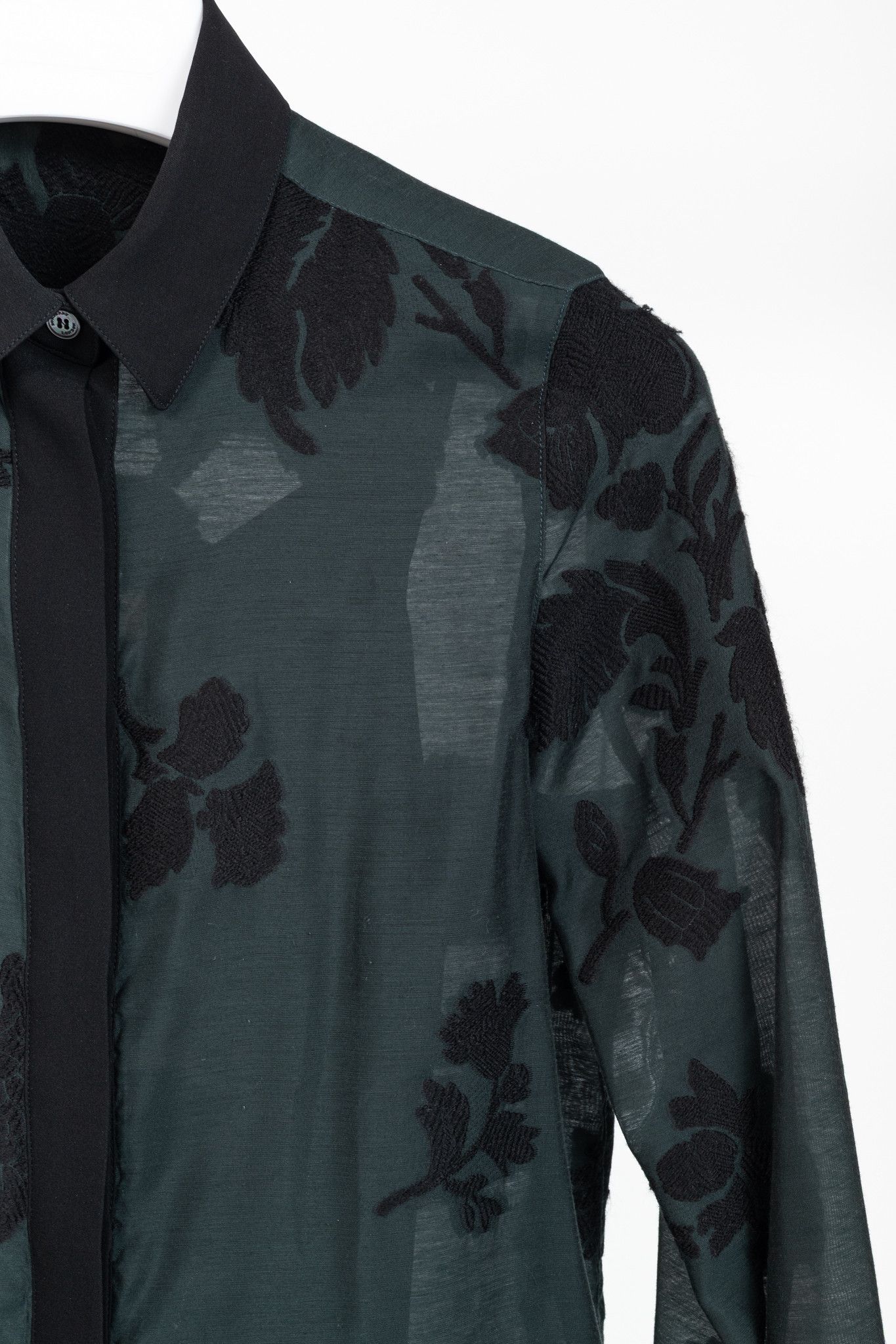 Burberry Burberry Green Floral Fil Coupe Buttoned Shirt Size S / US 4 / IT 40 - 5 Thumbnail