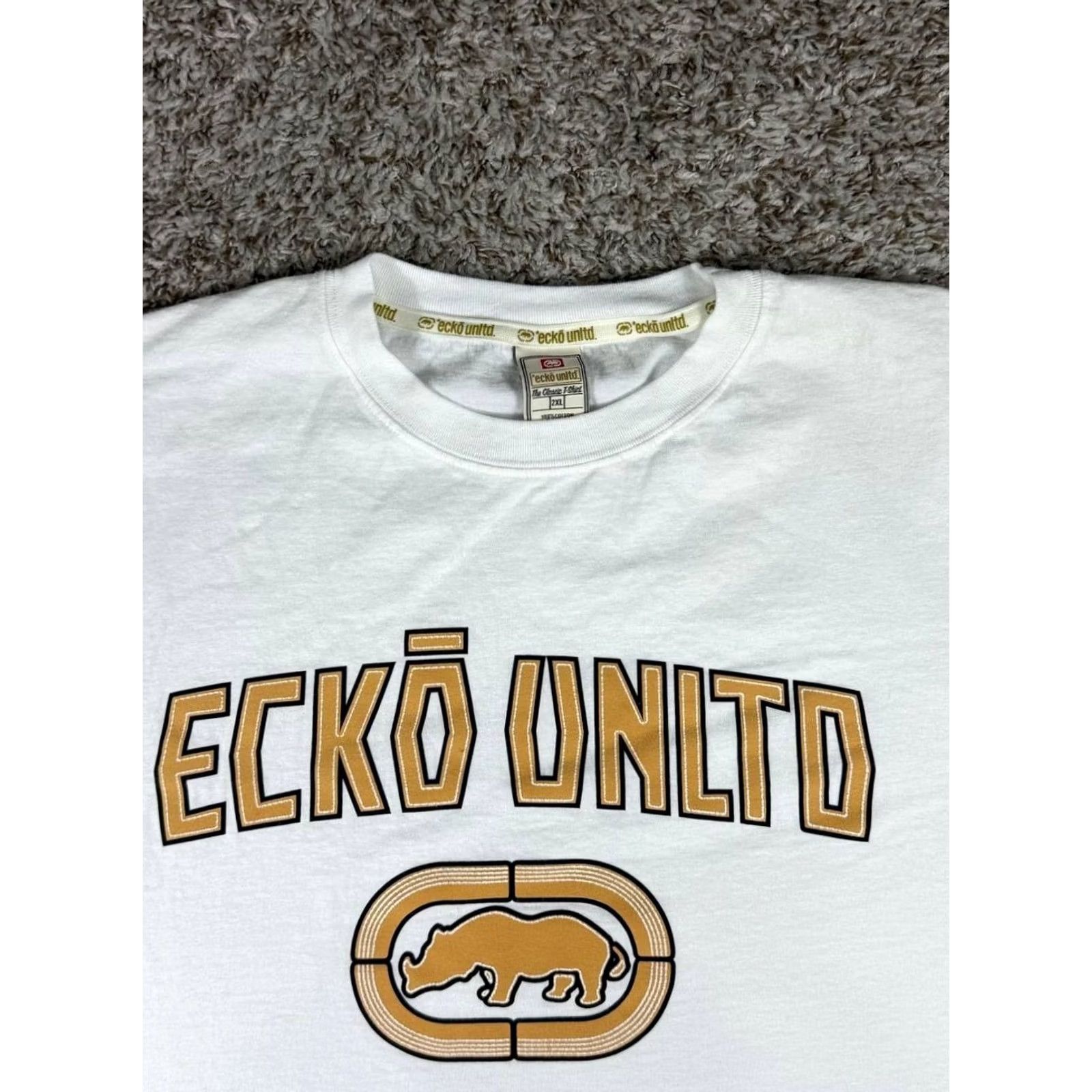 Ecko Unltd. VINTAGE Ecko Unltd. T-Shirt Long Sleeve White 2XL Logo Hip Hop Streetwear Men Shirt Size US XXL / EU 58 / 5 - 2 Thumbnail