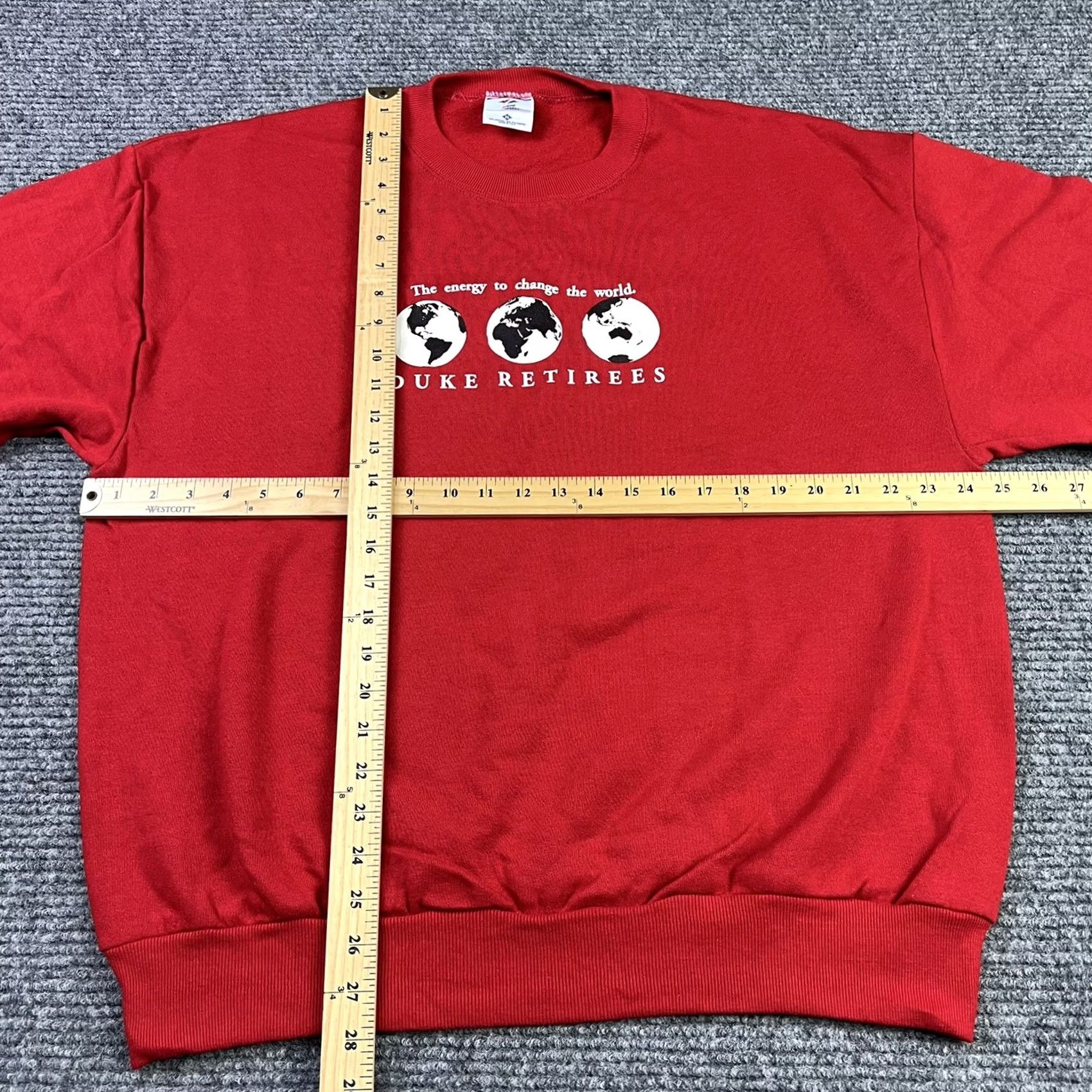 Jerzees VINTAGE Duke Energy Sweatshirt Crewneck XL Red Graphic 90s Men United States Made In USA Jerzees Crew Neck All Seasons Oversized Vintage Size US XL / EU 56 / 4 - 4 Thumbnail