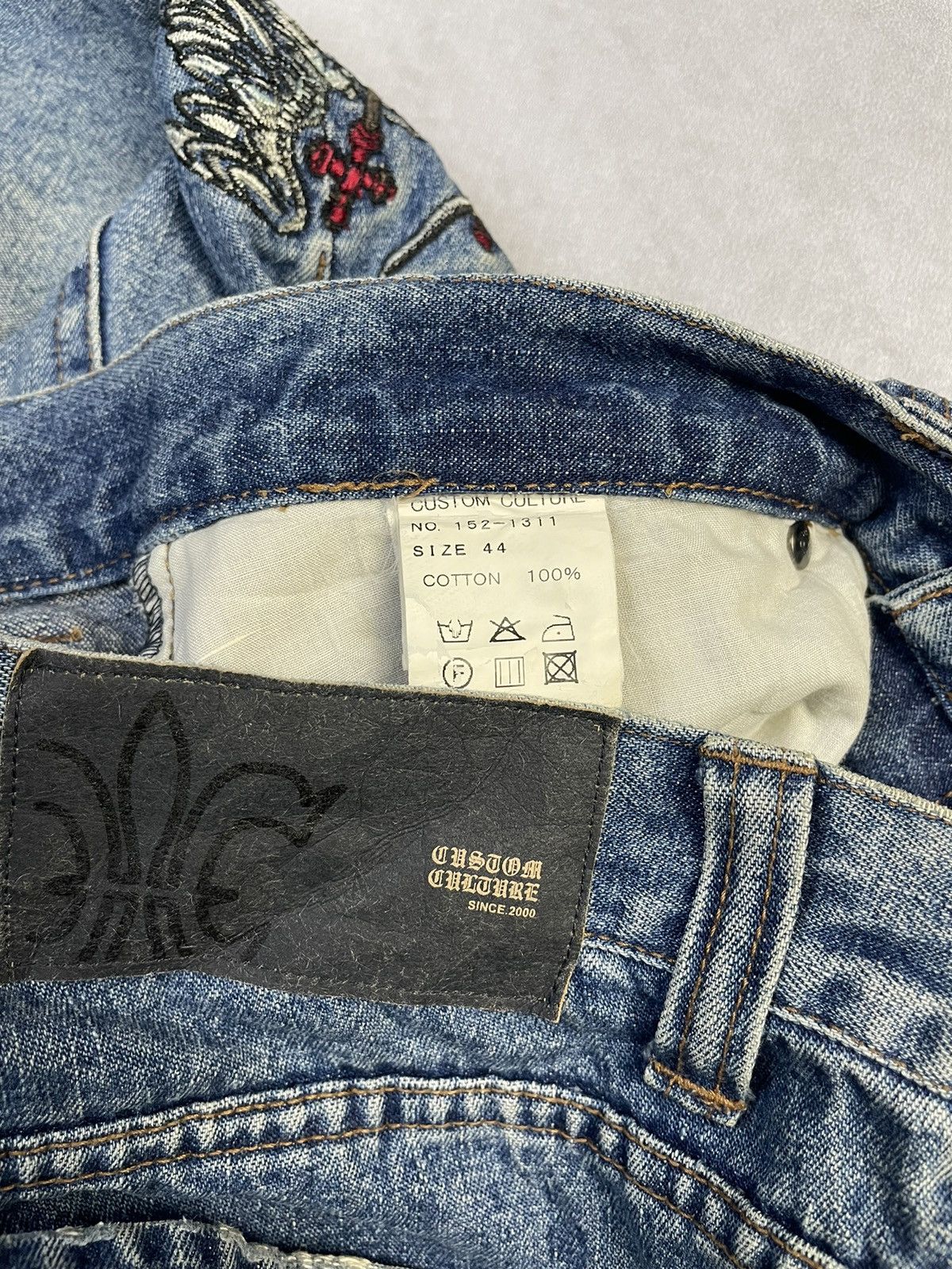 14th Addiction Custom Culture 🇯🇵 Flare 'Tattoo' Embroidered Jeans Size US 29 - 11 Thumbnail