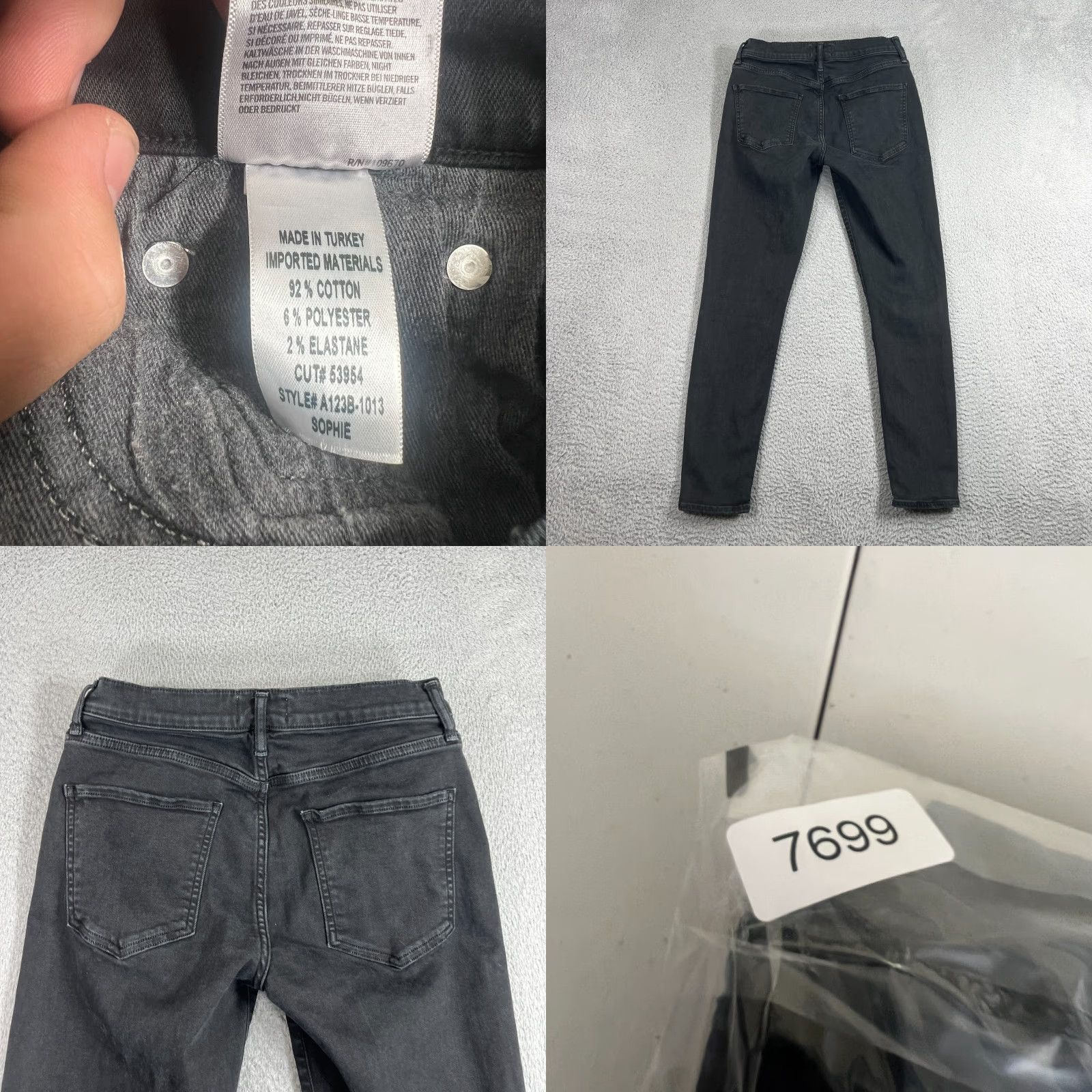 Agolde VINTAGE AGOLDE AG Jeans Womens 28 Skinny Denim Black 2010s Stretch Fit Size 28" / US 6 / IT 42 - 8 Thumbnail