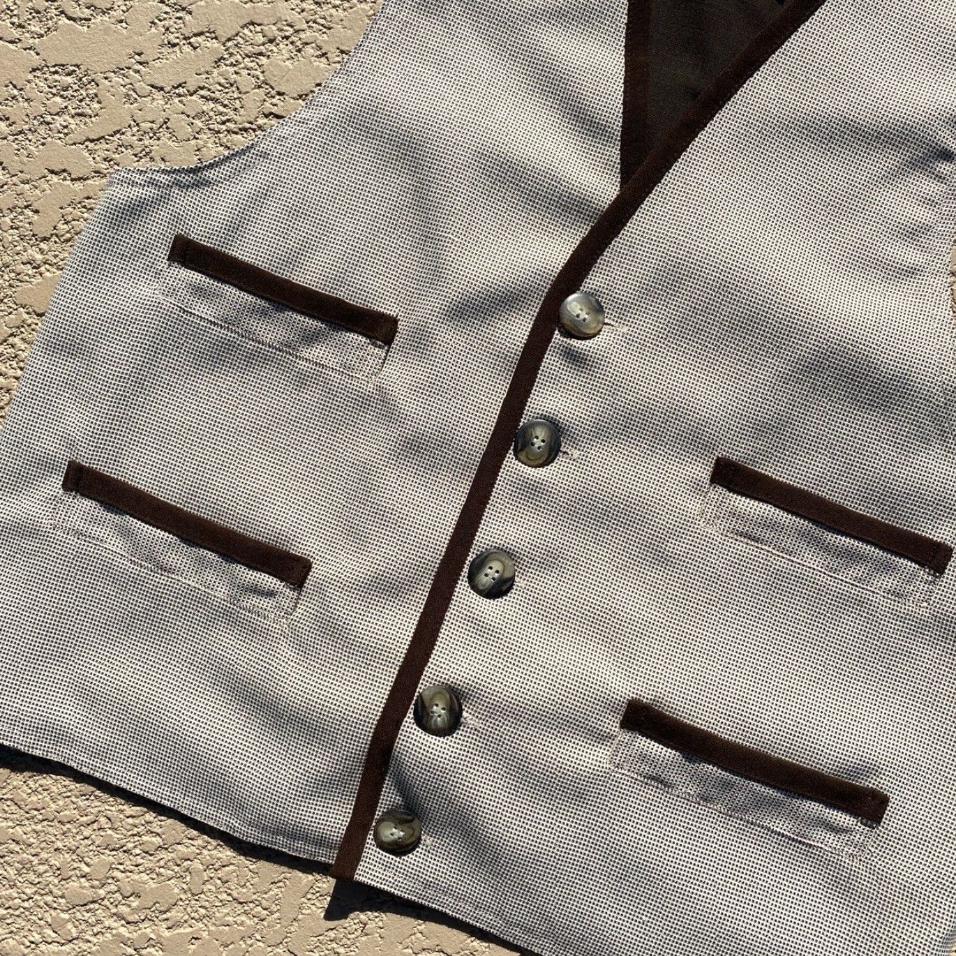 Vintage VINTAGE Frontier Classics Frontier Classic Vest Mens Medium Beige Button Belted Western Cowboy Vest Mens Medium Beige Western Belted Button Vest Size US M / EU 48-50 / 2 - 2 Thumbnail