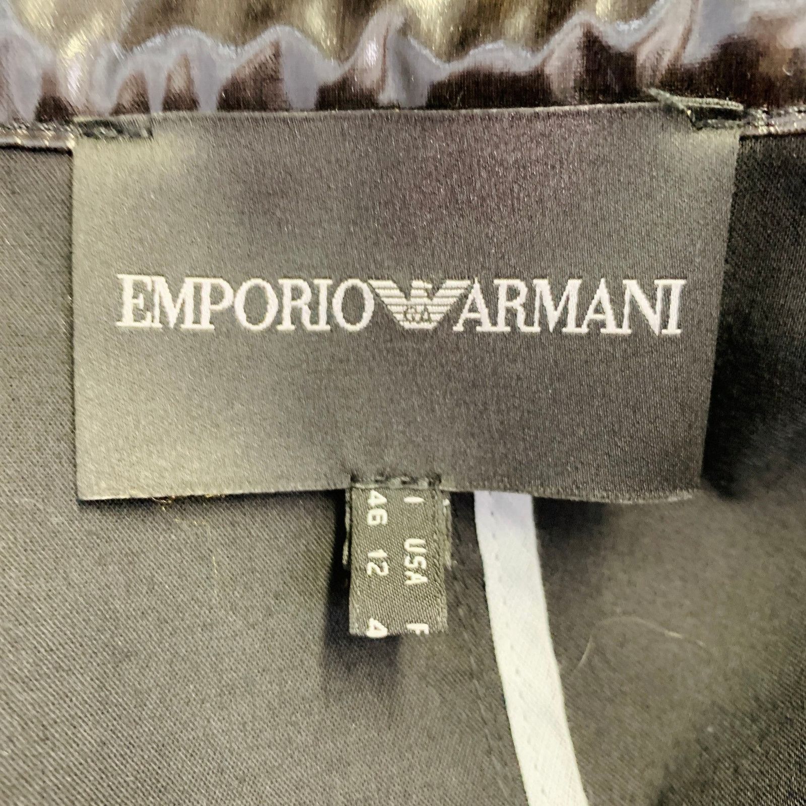 Emporio Armani Black Polyester Cotton Epaulets Zip Pockets Hidden Snaps Size XL / US 12-14 / IT 48-50 - 7 Thumbnail