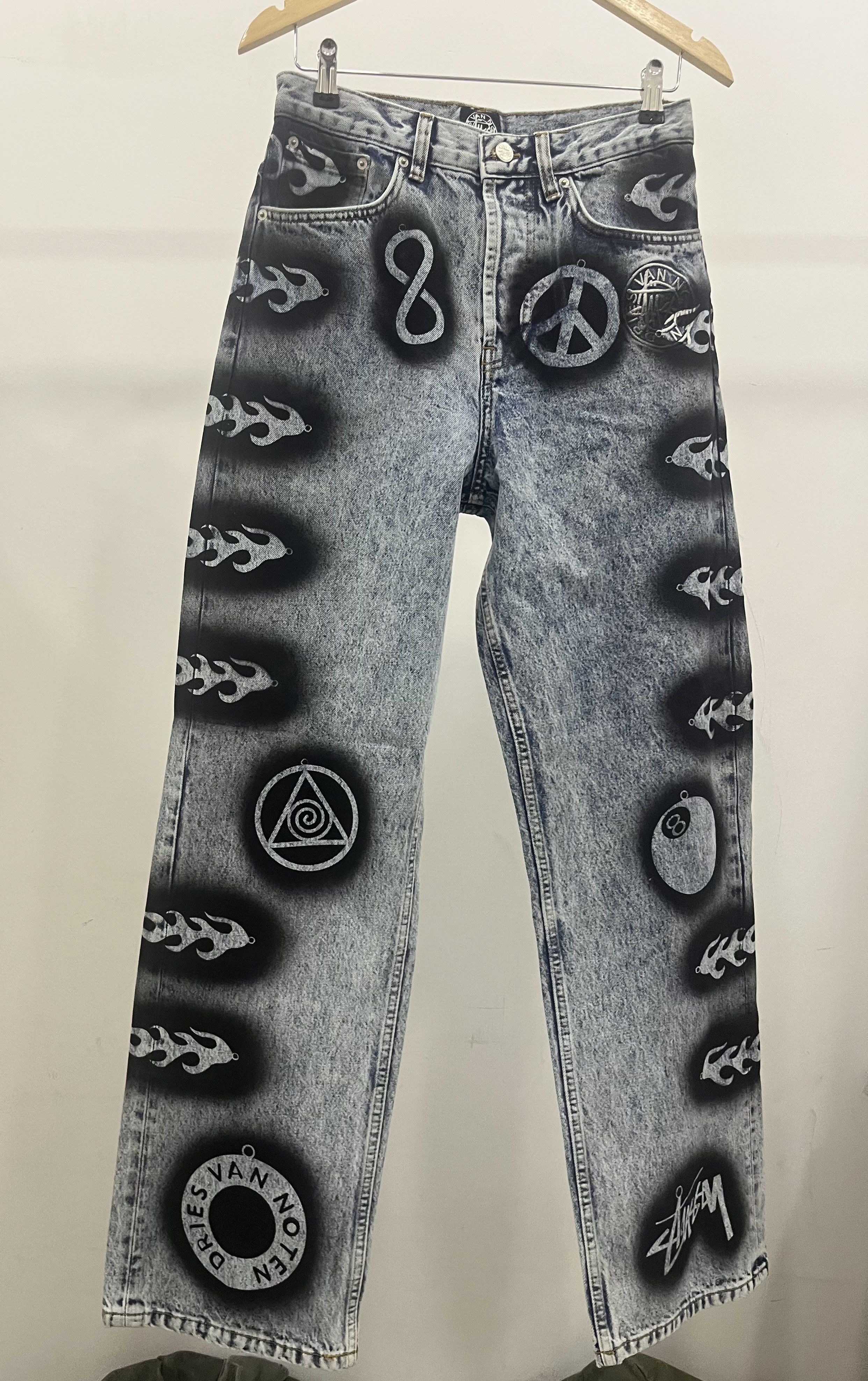 Dries Van Noten × Stussy Stussy x Dries Van noten stencil jeans Size US 28 / EU 44 - 3 Thumbnail