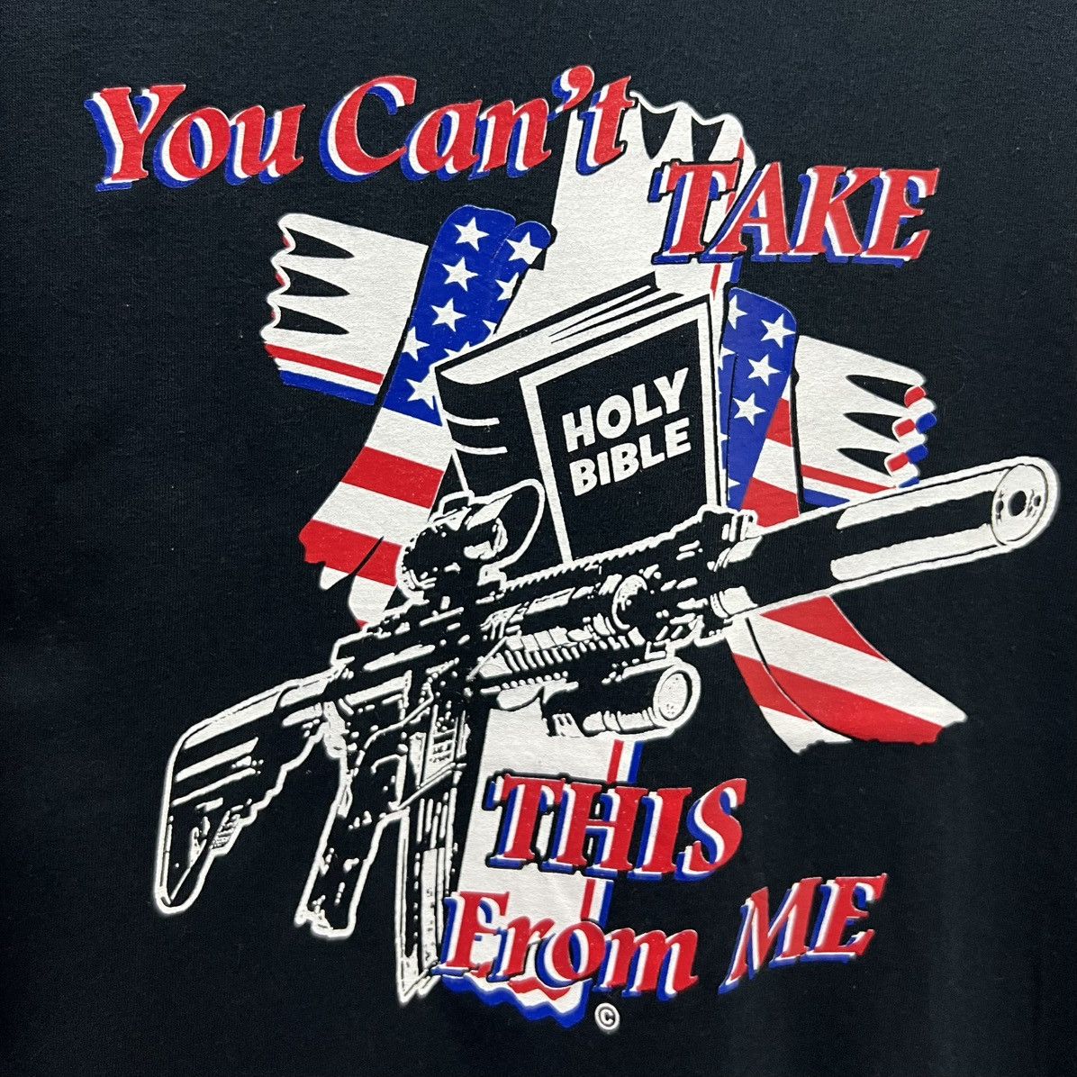 Gildan × Vintage VINTAGE GILDAN HOLY BIBLE YOU CAN’T TAKE THIS FROM ME SHIRT Size US L / EU 52-54 / 3 - 3 Thumbnail