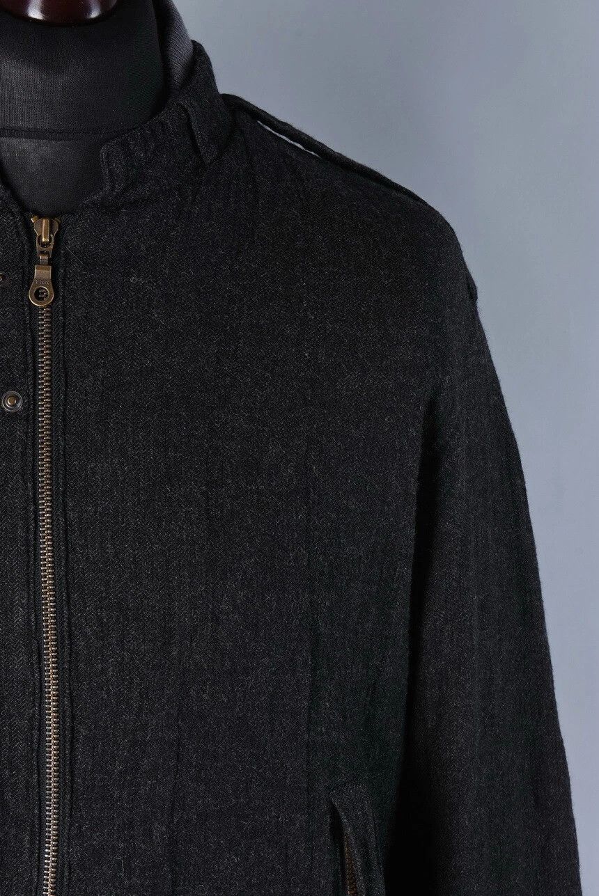 GF Ferre GF Ferre Itierre Wool Blend Full Zip Bomber Jacket Charcoal Size US M / EU 48-50 / 2 - 2 Thumbnail