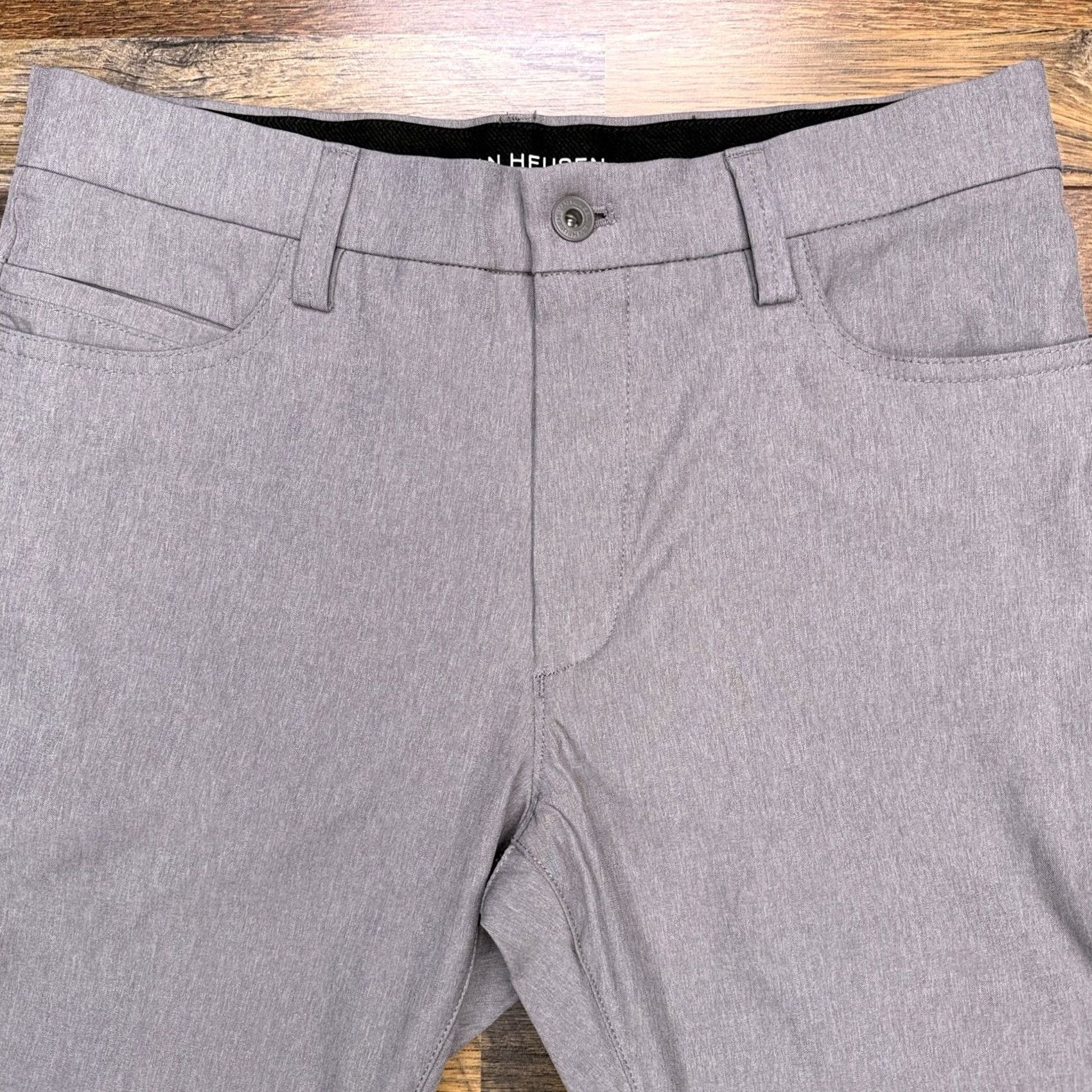 Van Heusen Van Heusen Pants Mens 30x32 Gray Slim Stretch Flat Front 5-Pocket Chino Workwear Casual Dress Size US 30 / EU 46 - 4 Thumbnail