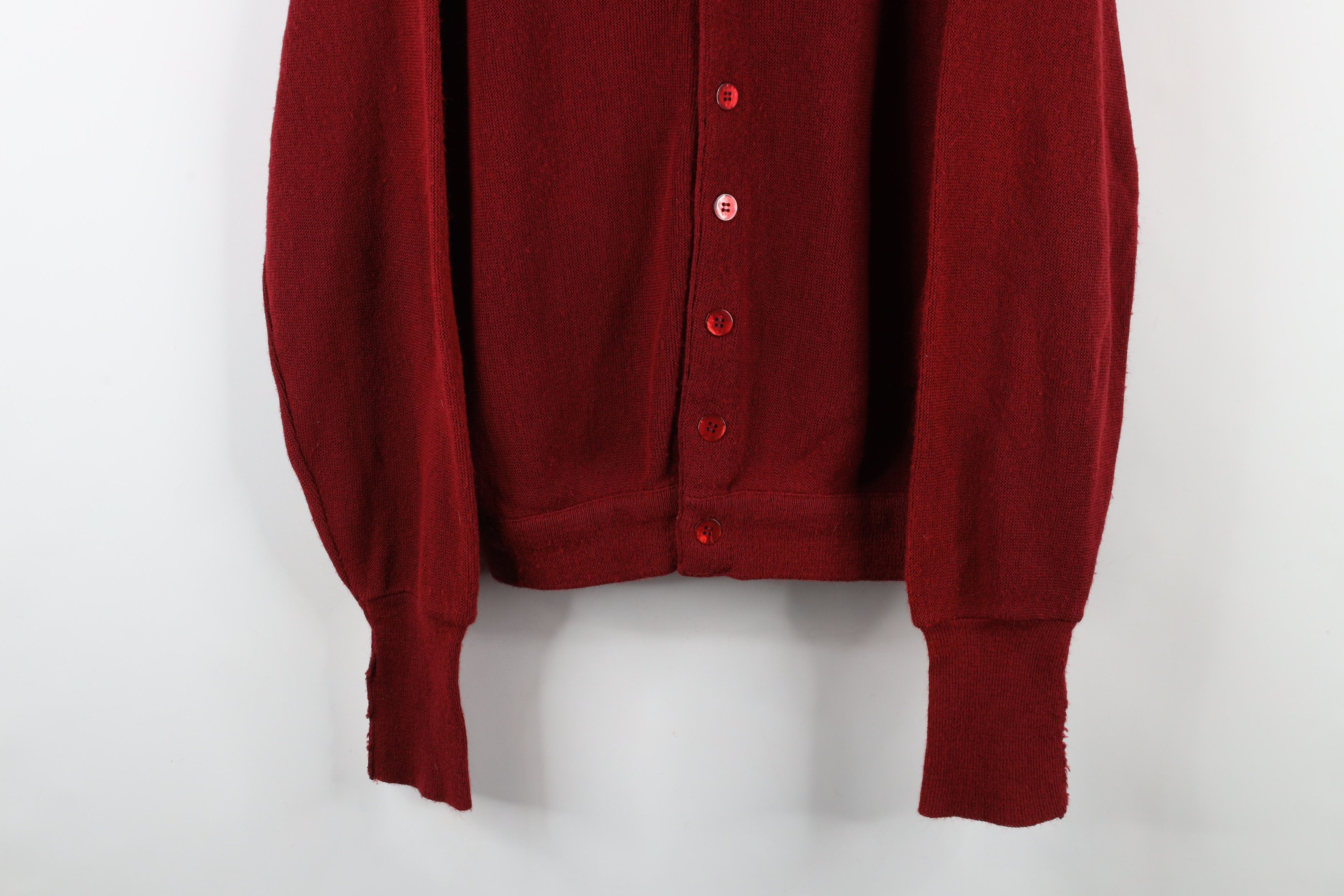 Vintage Vintage 70s Streetwear Kurt Cobain Cardigan Sweater Red USA Size US L / EU 52-54 / 3 - 3 Thumbnail