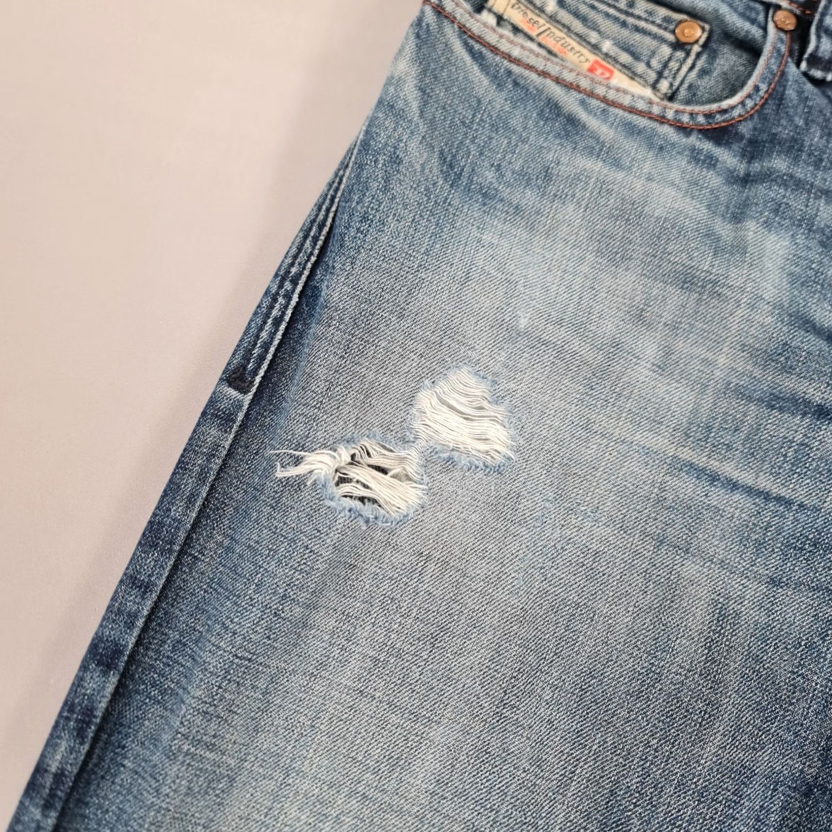 Diesel Diesel Zatiny Jeans Mens W36 L27 Blue Regular Bootcut Distressed Denim 0074W Jeans Size US 36 / EU 52 - 4 Thumbnail