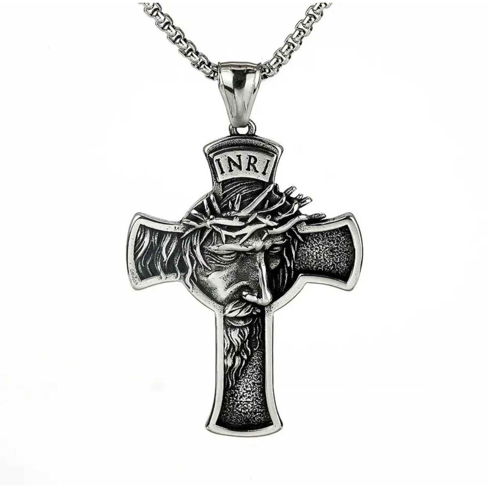 Jewelry Cross Pendant Necklace Jesus Chain Size ONE SIZE - 3 Thumbnail