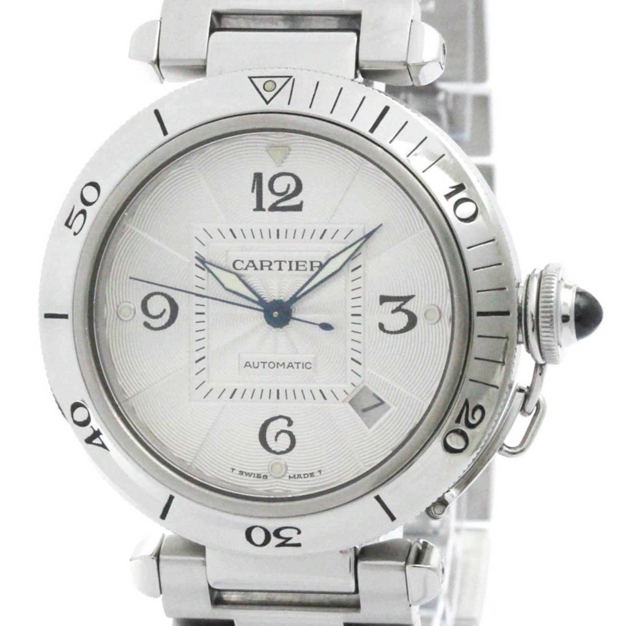 Cartier Polished CARTIER Pasha 38 Stainless Steel Automatic Mens Watch W31031H3 BF579749 Size ONE SIZE - 1 Thumbnail