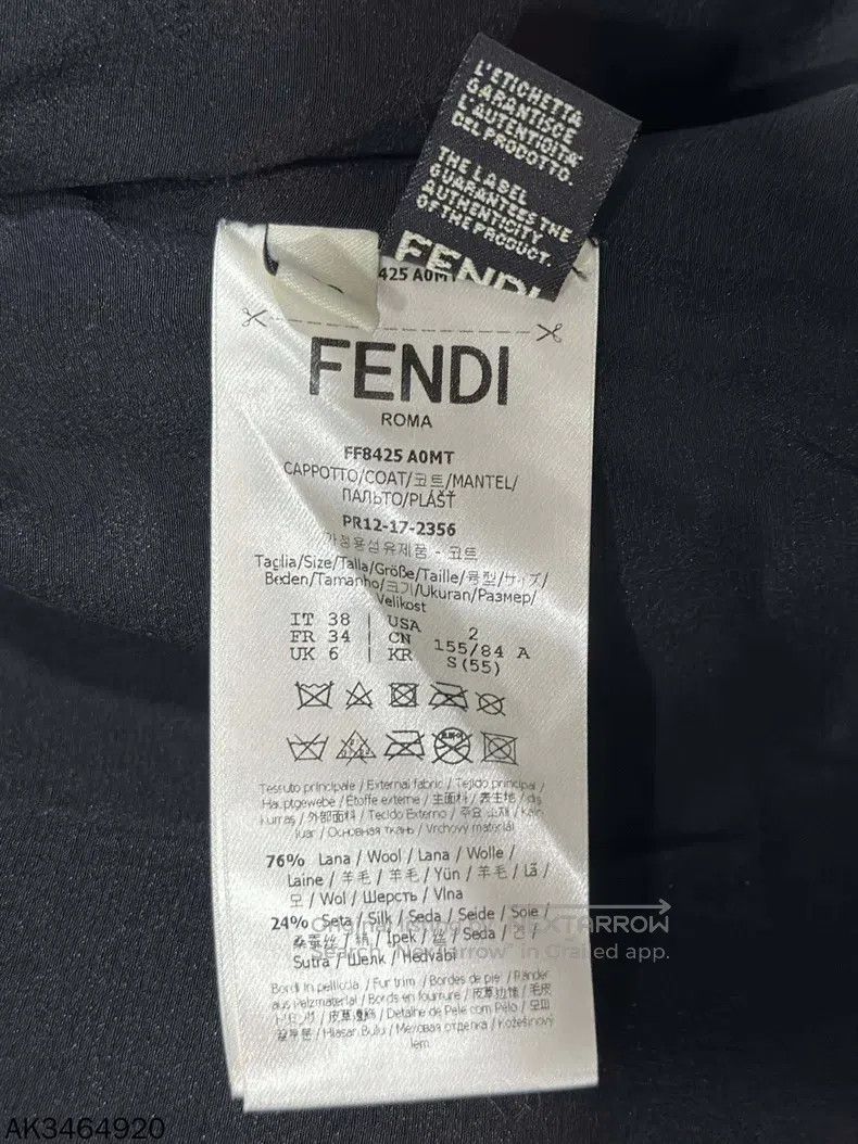 Fendi Fendi Double F belt cuff fur-trimmed long coat Size XS / US 0-2 / IT 36-38 - 6 Thumbnail