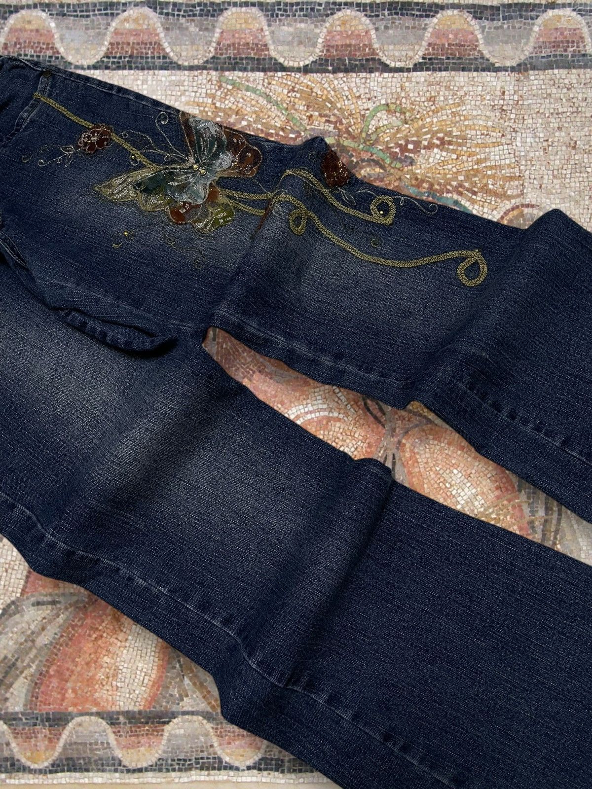Japanese Brand Vintage 1990s Japan Designer Art Floral Flared VintageStyle Size US 30 / EU 46 - 3 Thumbnail