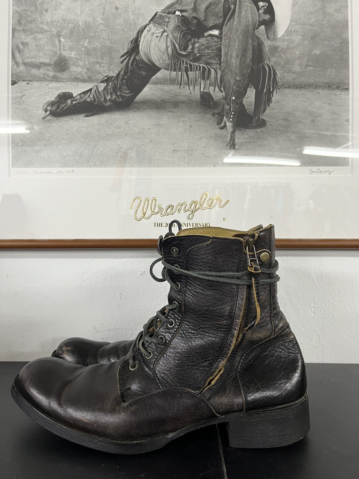 Balmain Maison Miharayasuhiro Balmain STYLE Leather Zipper Boots Size US 8 / EU 41 - 20 Thumbnail
