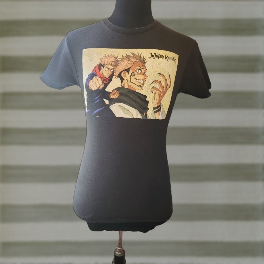 Vintage Crunchyroll Jujutsu Kaisen T-Shirt Adult Small Black Yuji Itadori Crew Neck Short Sleeve Mens Shirt Size US S / EU 44-46 / 1 - 1 Thumbnail