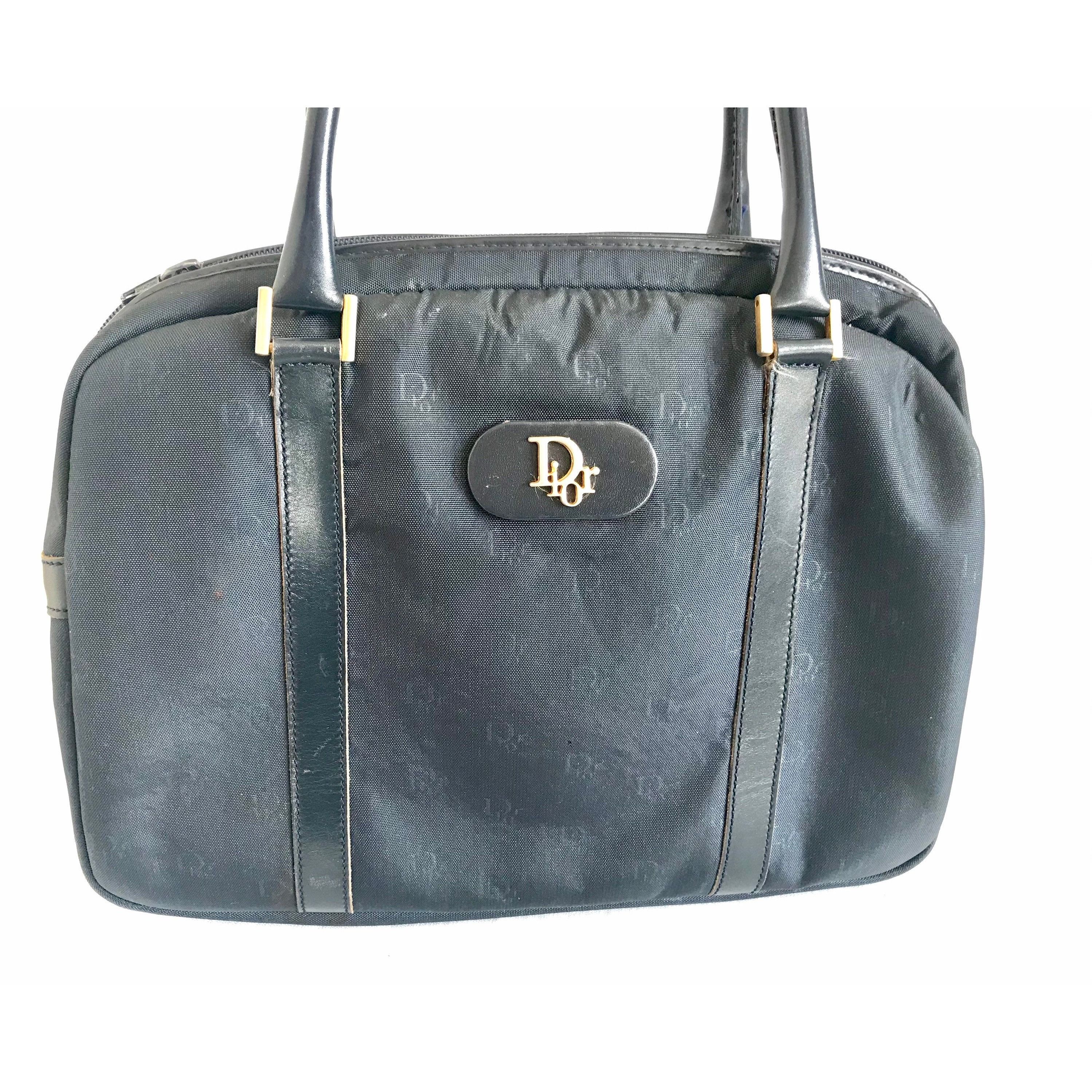 Dior Vintage Christian Dior navy handbag with logo jacquard nylon Size ONE SIZE - 2 Thumbnail