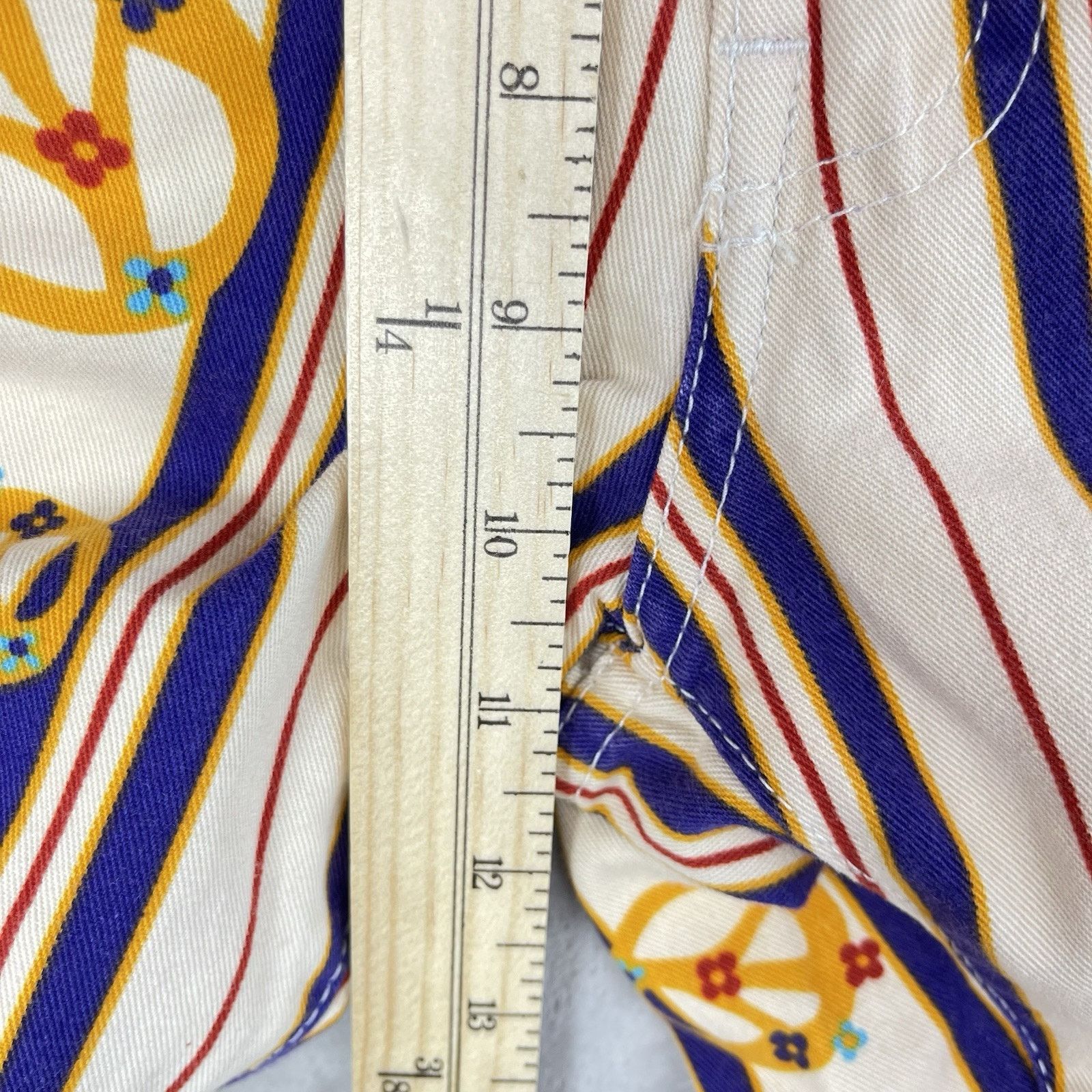 Other Rare Vtg 90s Chipie French Designer Flare Pants Peace Sign Size US 30 / EU 46 - 18 Thumbnail