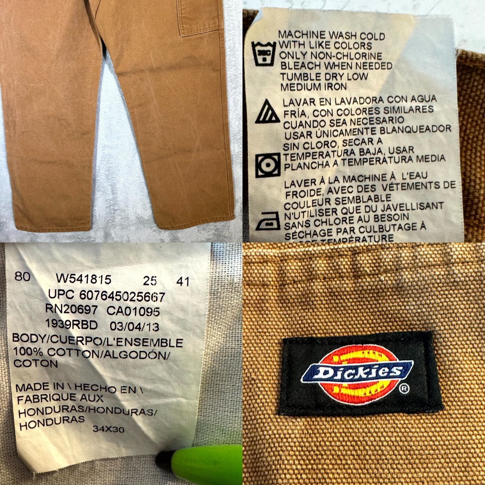 Dickies Dickies Carpenter Jeans 34x30 Brown Denim Mid-Rise Straight Leg Mens Jeans Size US 34 / EU 50 - 8 Thumbnail